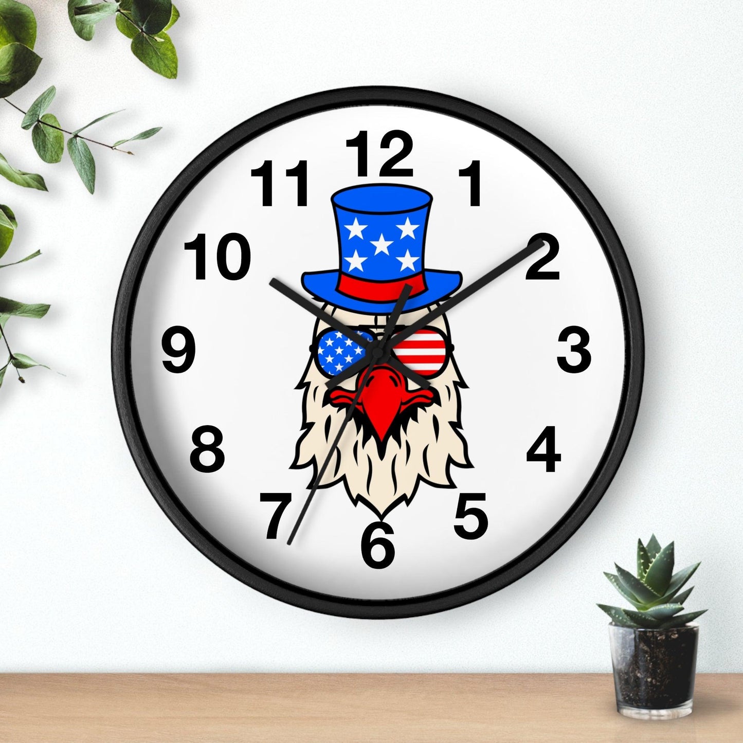 Funny USA Flag Wall Clock, Home decor gift, House Warming gift, New Home Gift, Patriotic gift
