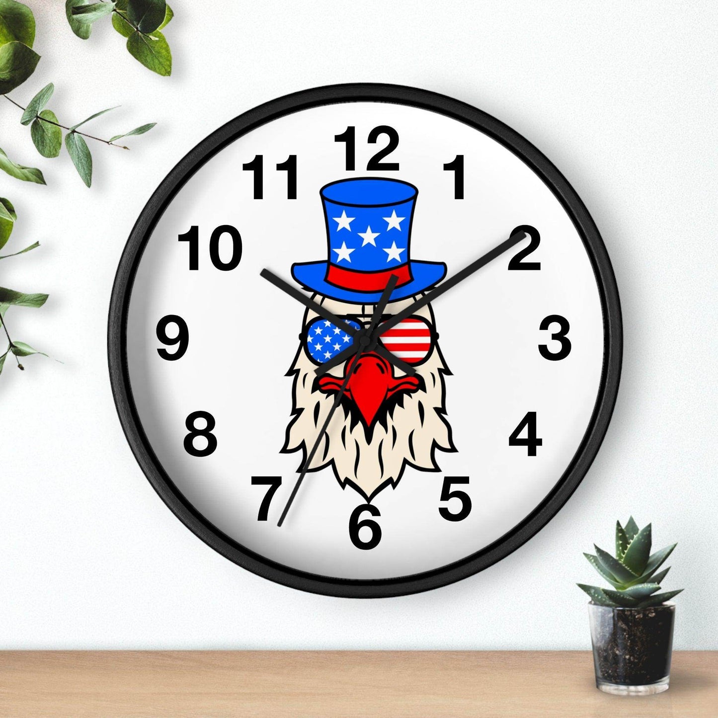 Funny USA Flag Wall Clock, Home decor gift, House Warming gift, New Home Gift, Patriotic gift - Giftsmojo