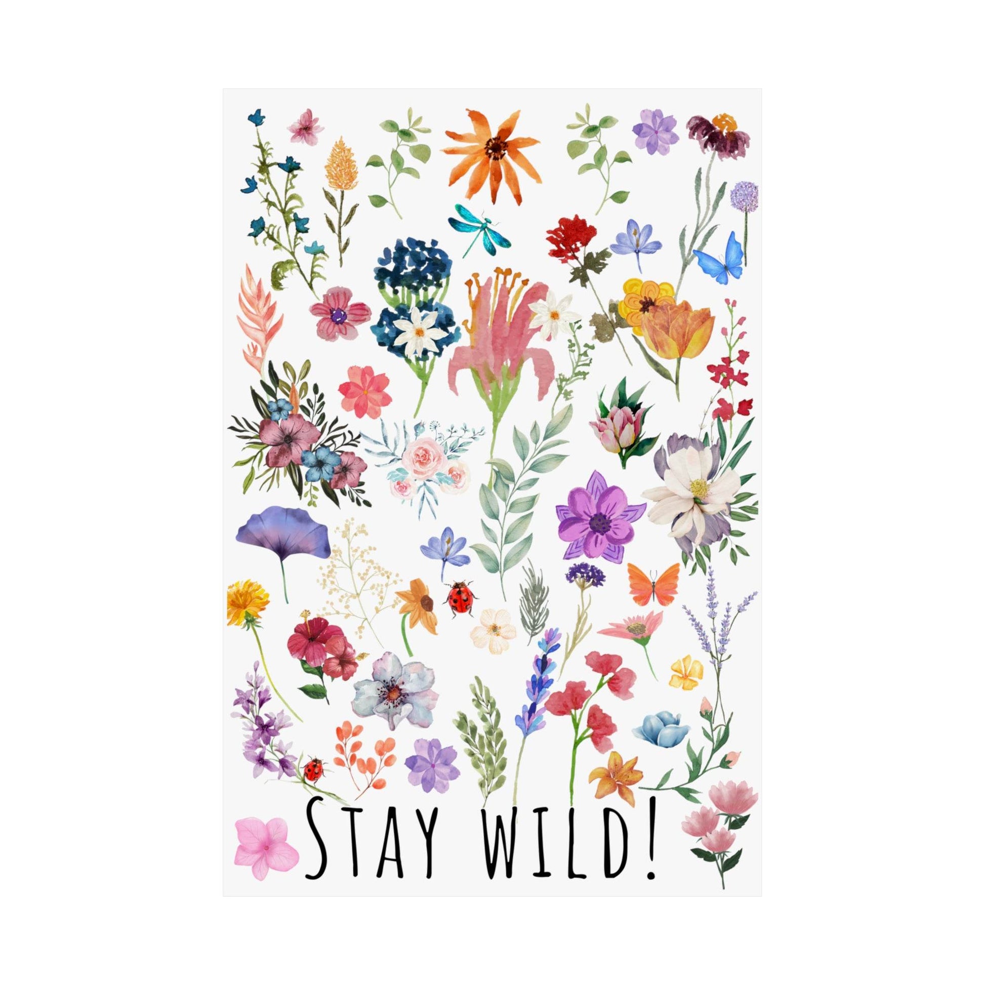 Wildflowers Watercolor Vertical Poster - Giftsmojo