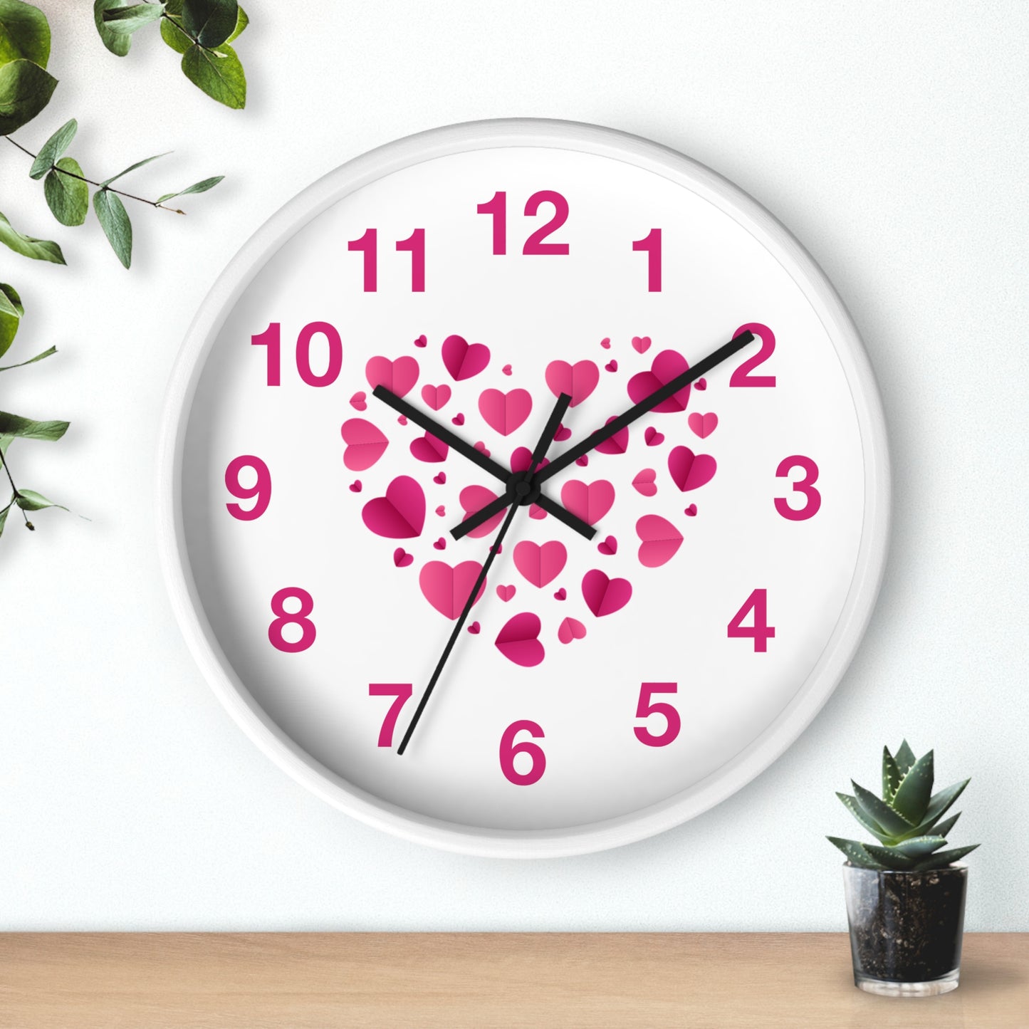 Hearts Wall Clock Love Clock, Romantic Home Decor Valentine's Day Gift Anniversary Gift