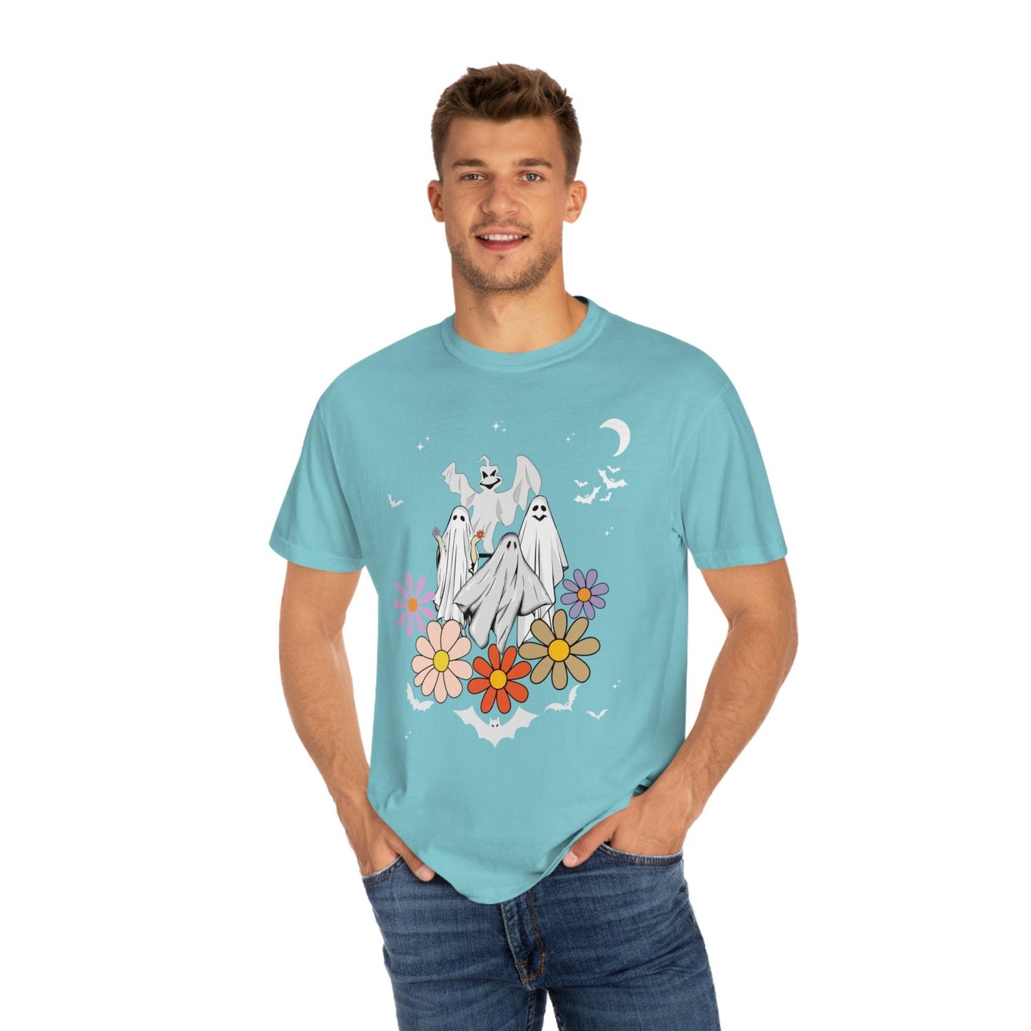 Retro Halloween t-shirt, Vintage Floral Ghost Shirt Halloween Shirt