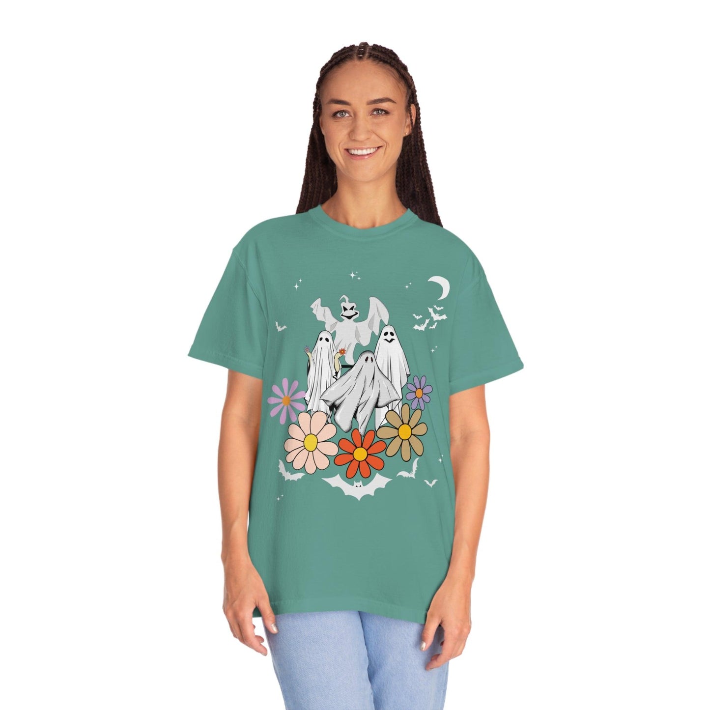Retro Halloween t-shirt, Vintage Floral Ghost Shirt Halloween Shirt