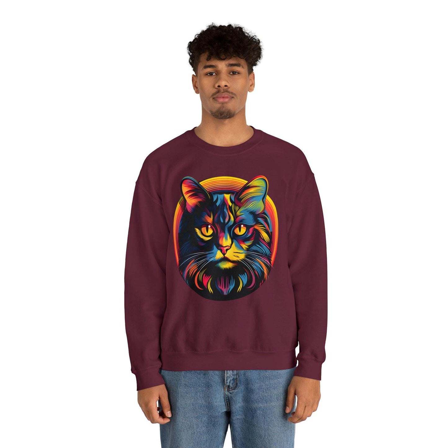 Vintage Cat Lover Sweater Retro Cat Sweatshirt Animal Lover Gift Cat Mom Gift Cat Lover Gift Cat Mom Sweatshirt Cat Crewneck Sweatshirt - Giftsmojo