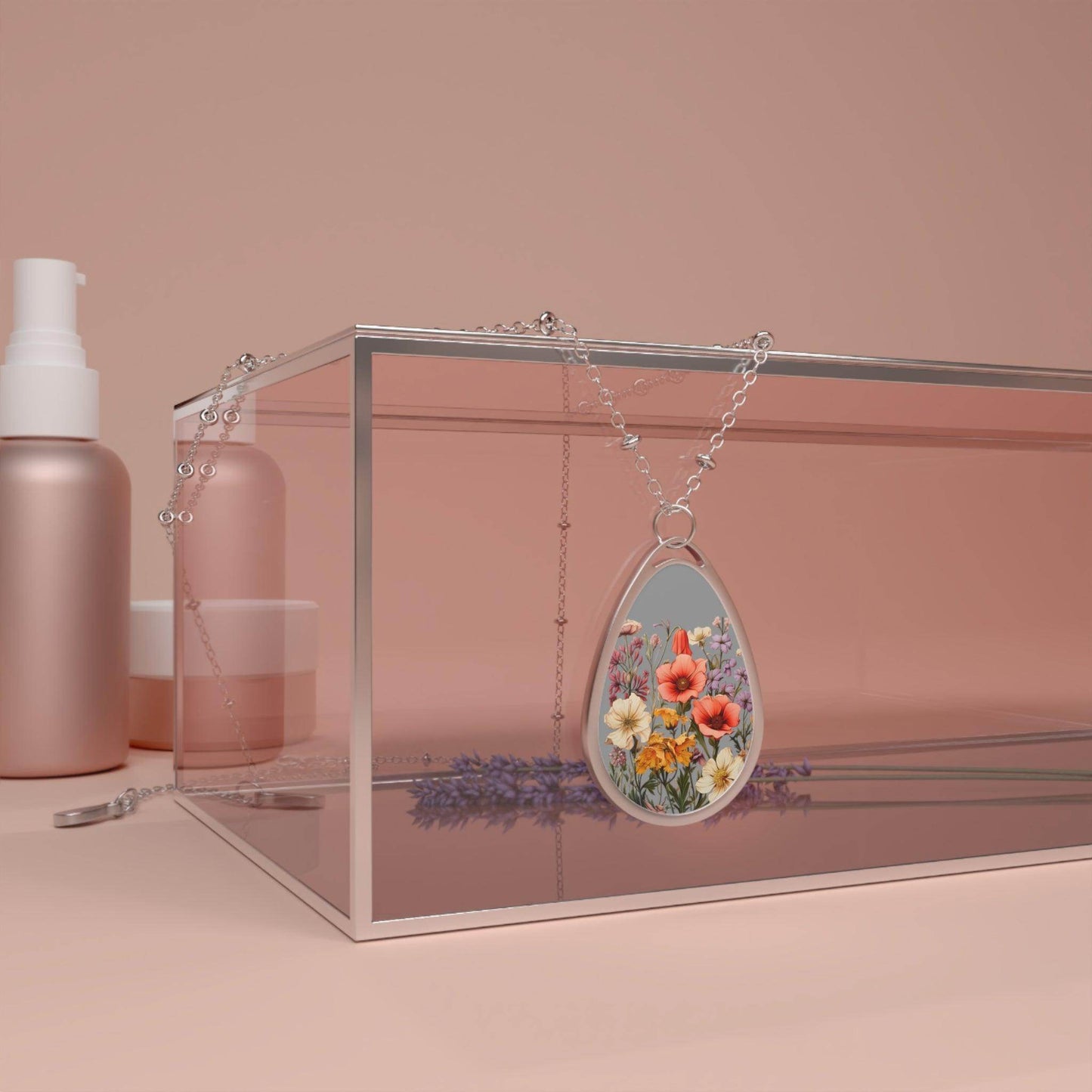 Flower Jewelry Nature Flower Oval Necklace Flower Necklace - Unique Gift For Her Birthday Christmas Flower Necklace Flower Jewelry Nature Jewelry Floral Jewelry - Giftsmojo