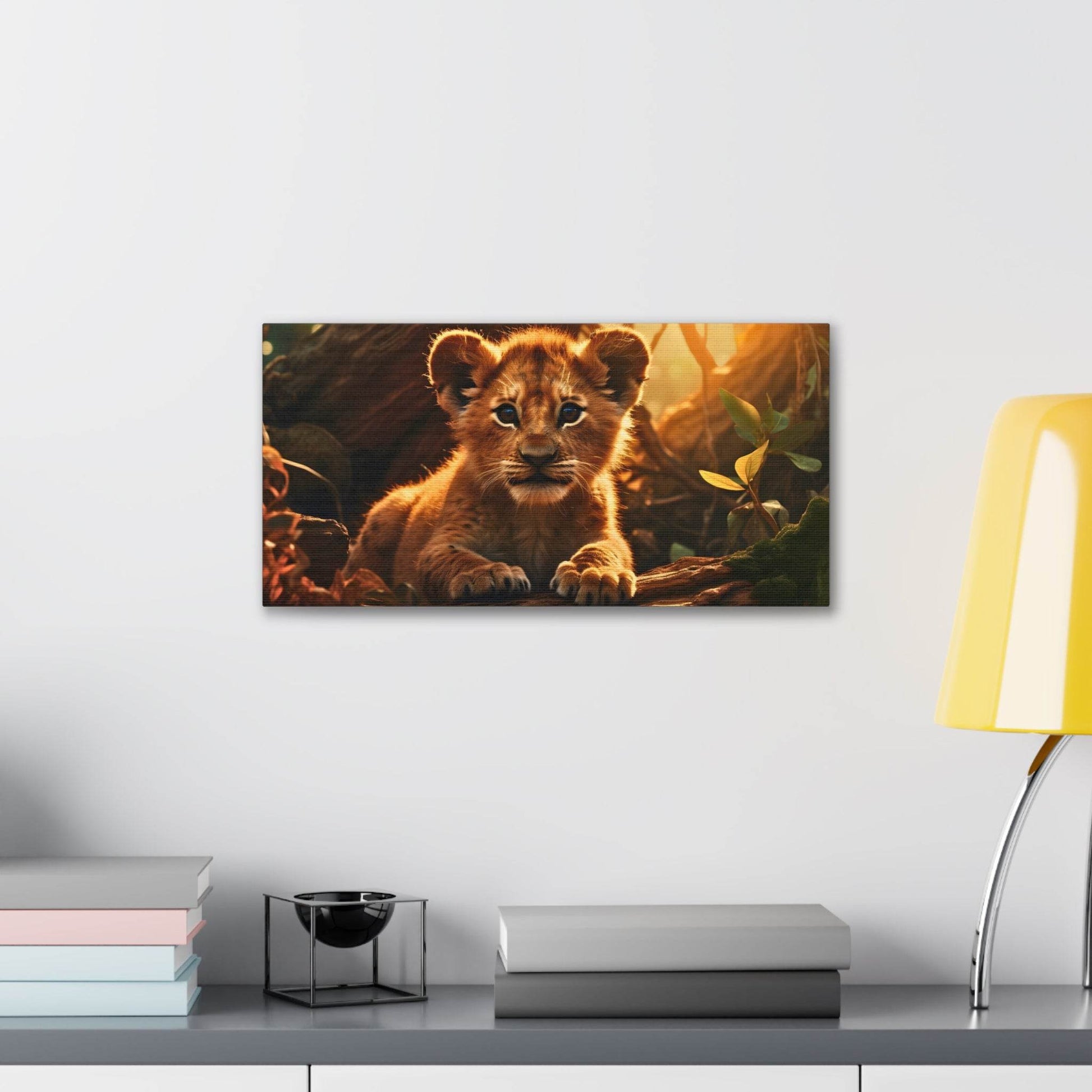 Baby Lion Cub Print Animal Nature Art Safari Nursery Canvas Gallery Wraps Baby Lion Print Large Canvas Art Animal Wall Art Lover Gift - Giftsmojo
