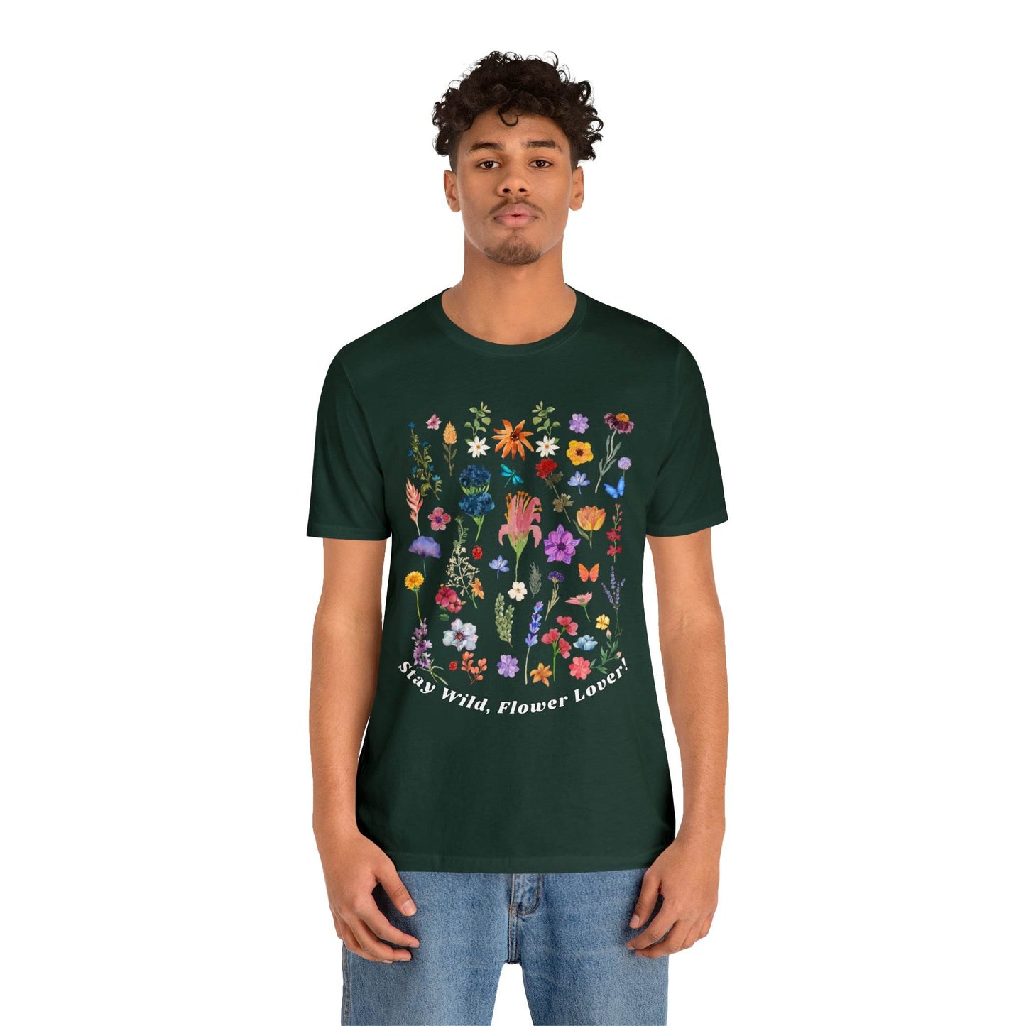 Wildflower Tshirt Flowers Shirt Floral Tshirt Flower Shirt Gift for Women - Ladies Shirts Best Friend Gift, Plant Mom Stay Wild flower lover - Giftsmojo
