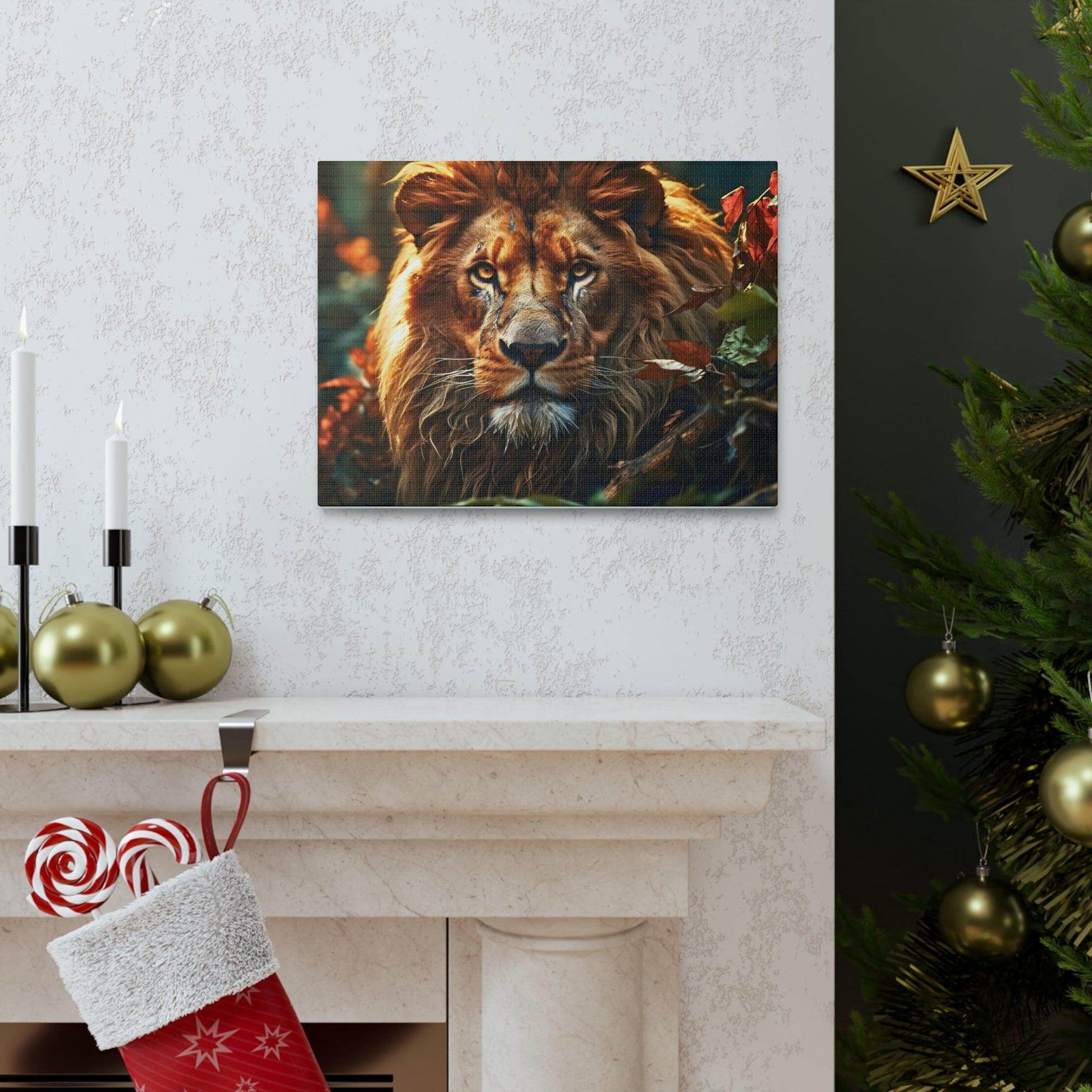 Lion In Nature Art Canvas Gallery Wraps Lion Print Large Canvas Art Animal Wall Art minimalist Wall Art Lover Gift - Giftsmojo