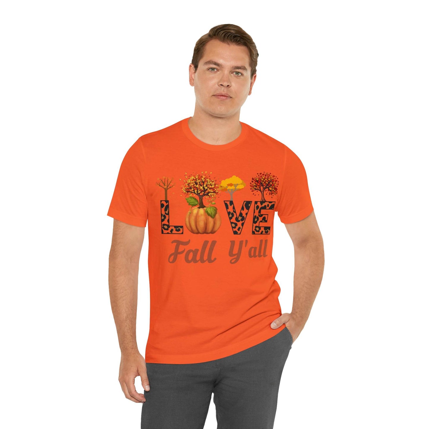 Leopard Print Love Fall Y'all, Fall shirt, Fall lover gift, Nature lover gift. - Giftsmojo