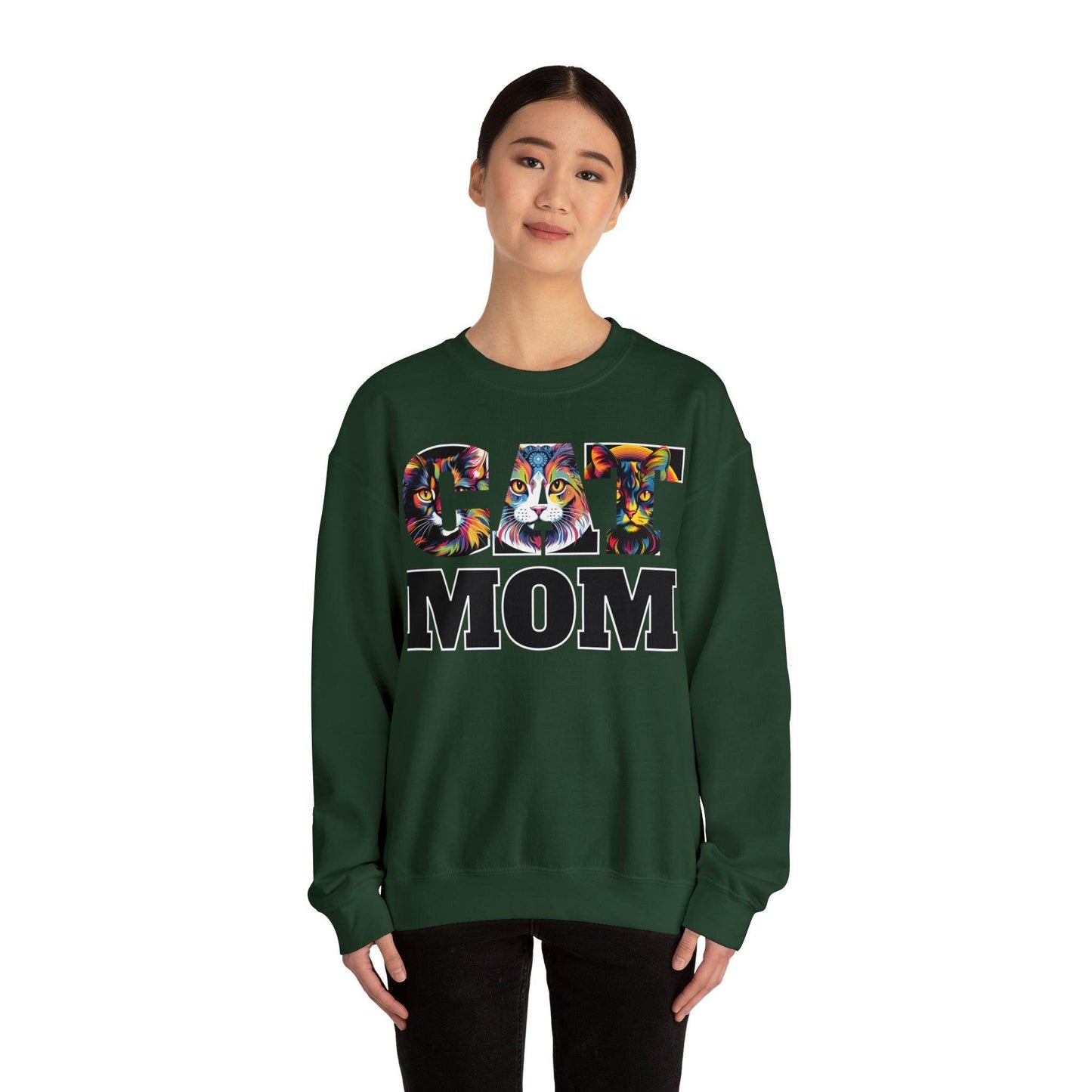 Cat Mom Sweatshirt Cat Sweatshirt Cat Crewneck Sweatshirt Cat Mom Gift Cat Lover Gift Cat Mama Shirt Cat Lover Sweater Animal Lover Gift - Giftsmojo