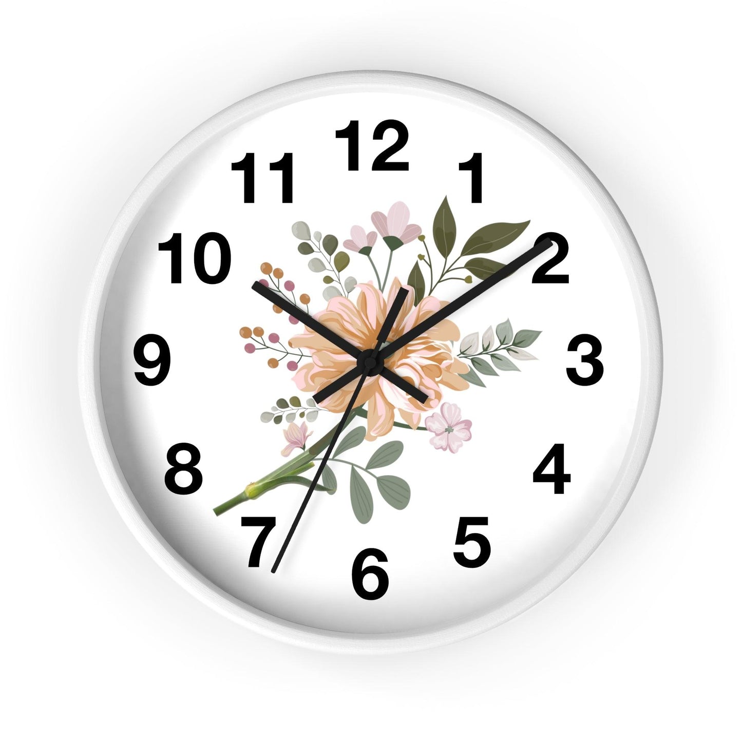 Flower Wall Clock Floral Wall Clock Home Decor Gift House Warming Gift - Mom Gift Unique Gift Farmhouse Clocks For Wall Living Room Bedroom