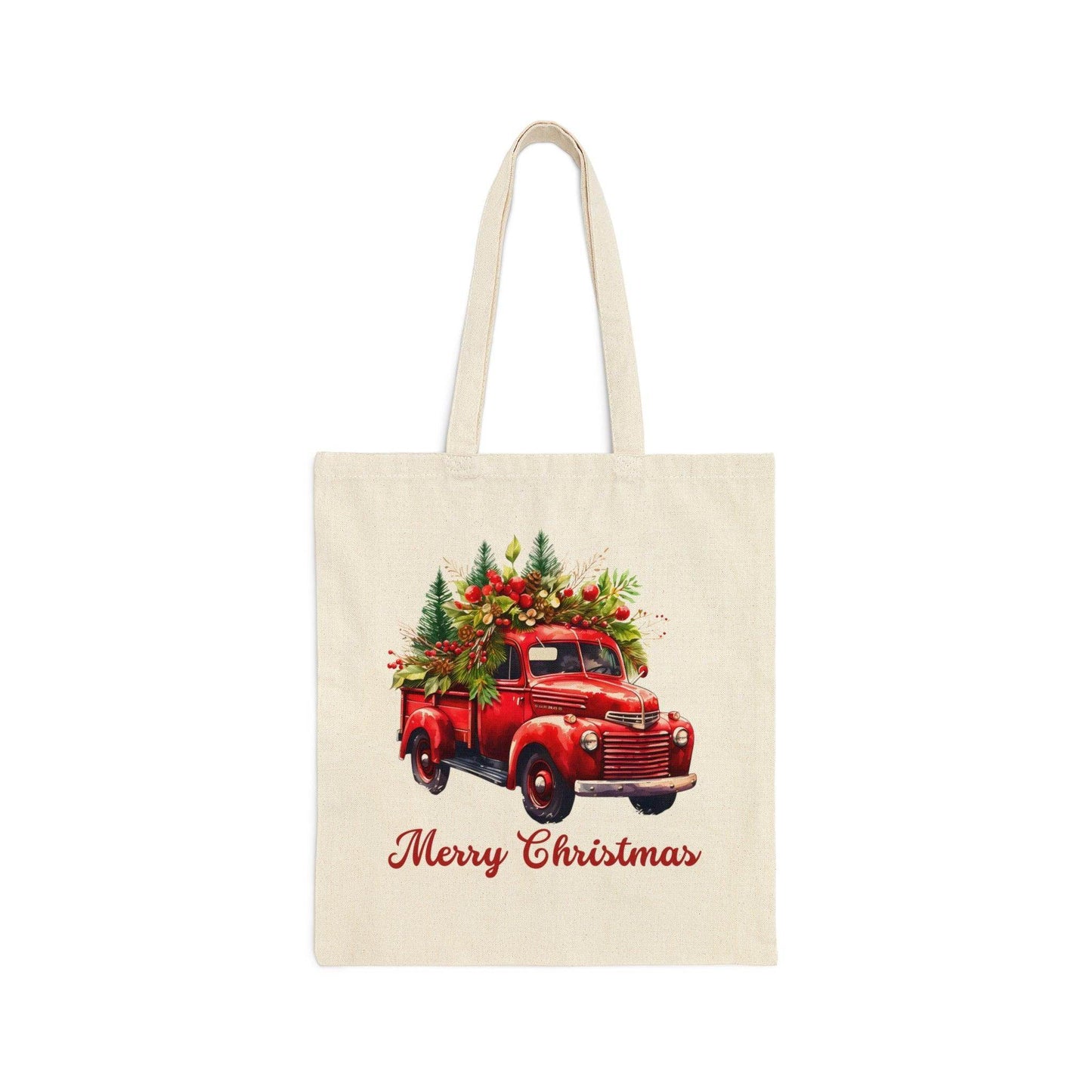 Christmas Tree Truck Bag Christmas Tote Bag Christmas Flower Totes Canvas Tote Bag Shopping Bag Gift For Women Totes Birthday Gift Bag Bridal Gift Tote Bag - Giftsmojo