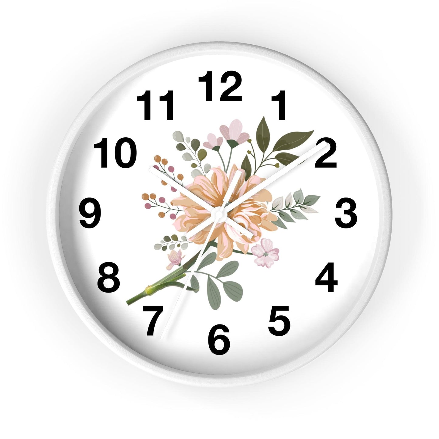 Flower Wall Clock Floral Wall Clock Home Decor Gift House Warming Gift - Mom Gift Unique Gift Farmhouse Clocks For Wall Living Room Bedroom