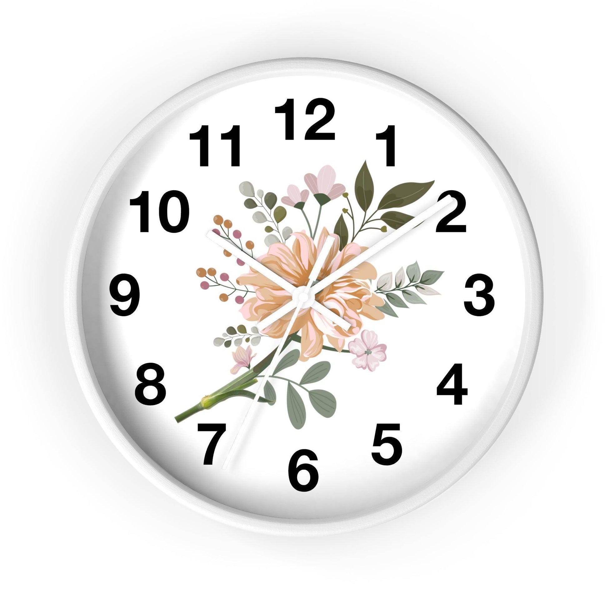 Flower Wall Clock Floral Wall Clock Home Decor Gift House Warming Gift - Mom Gift Unique Gift Farmhouse Clocks For Wall Living Room Bedroom - Giftsmojo