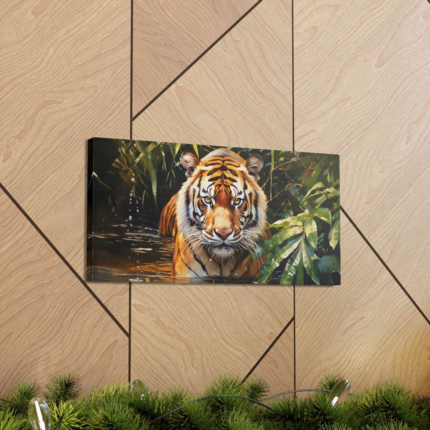 Watercolor Tiger In Nature Art Canvas Gallery Wraps Tiger Print Large Canvas Art Animal Wall Art minimalist Wall Art Lover Gift - Giftsmojo