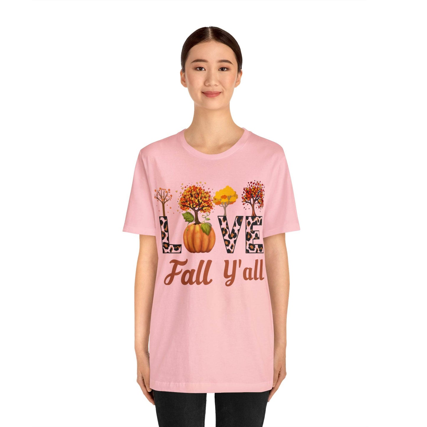 Leopard Print Love Fall Y'all, Fall shirt, Fall lover gift, Nature lover gift. - Giftsmojo