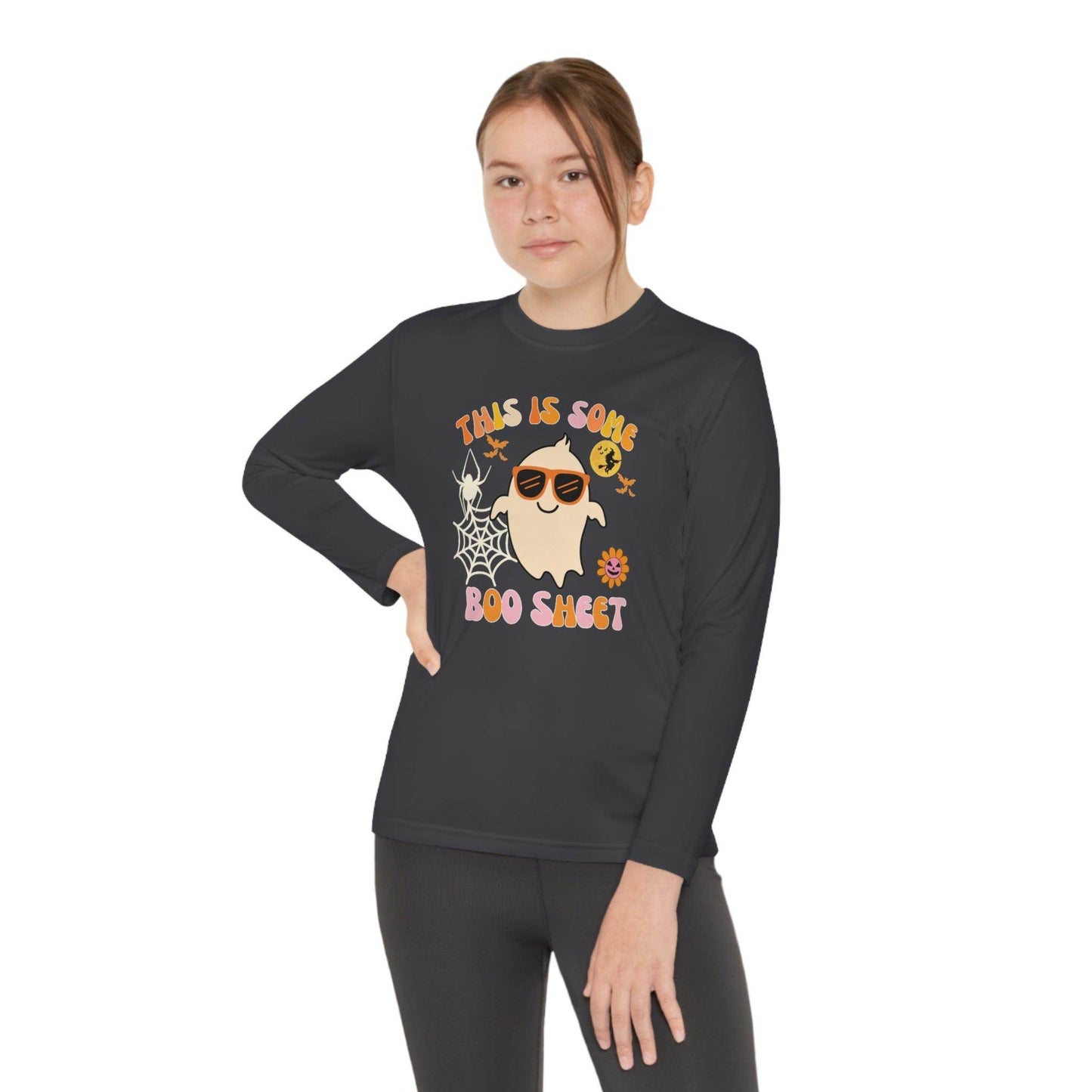 This is Some Boo Sheet Youth Halloween Costume Long Sleeve Competitor Tee Boo Sheet Halloween Shirt - Giftsmojo