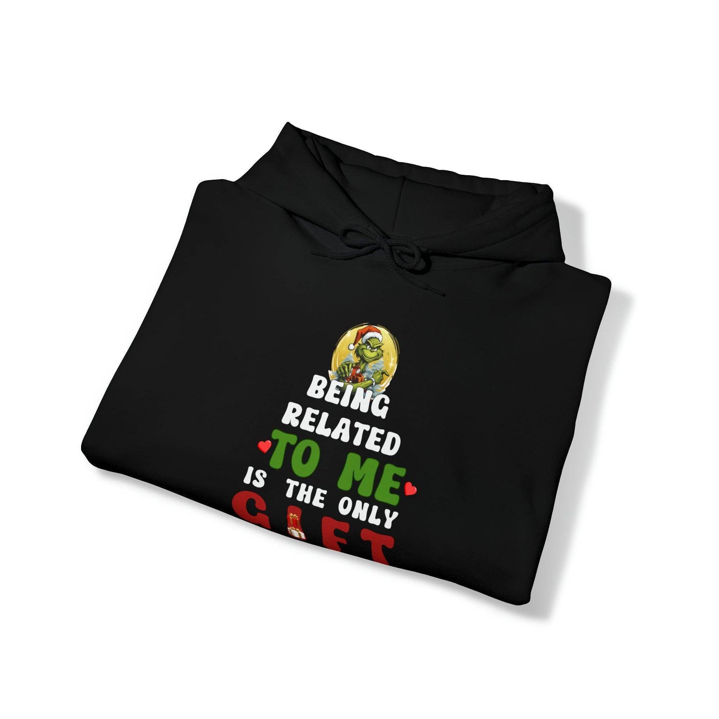 Christmas Hooded Sweatshirt Funny Christmas Shirt Trendy Shirt Funny Christmas Long Sleeve Tee Being Related To Me - Giftsmojo