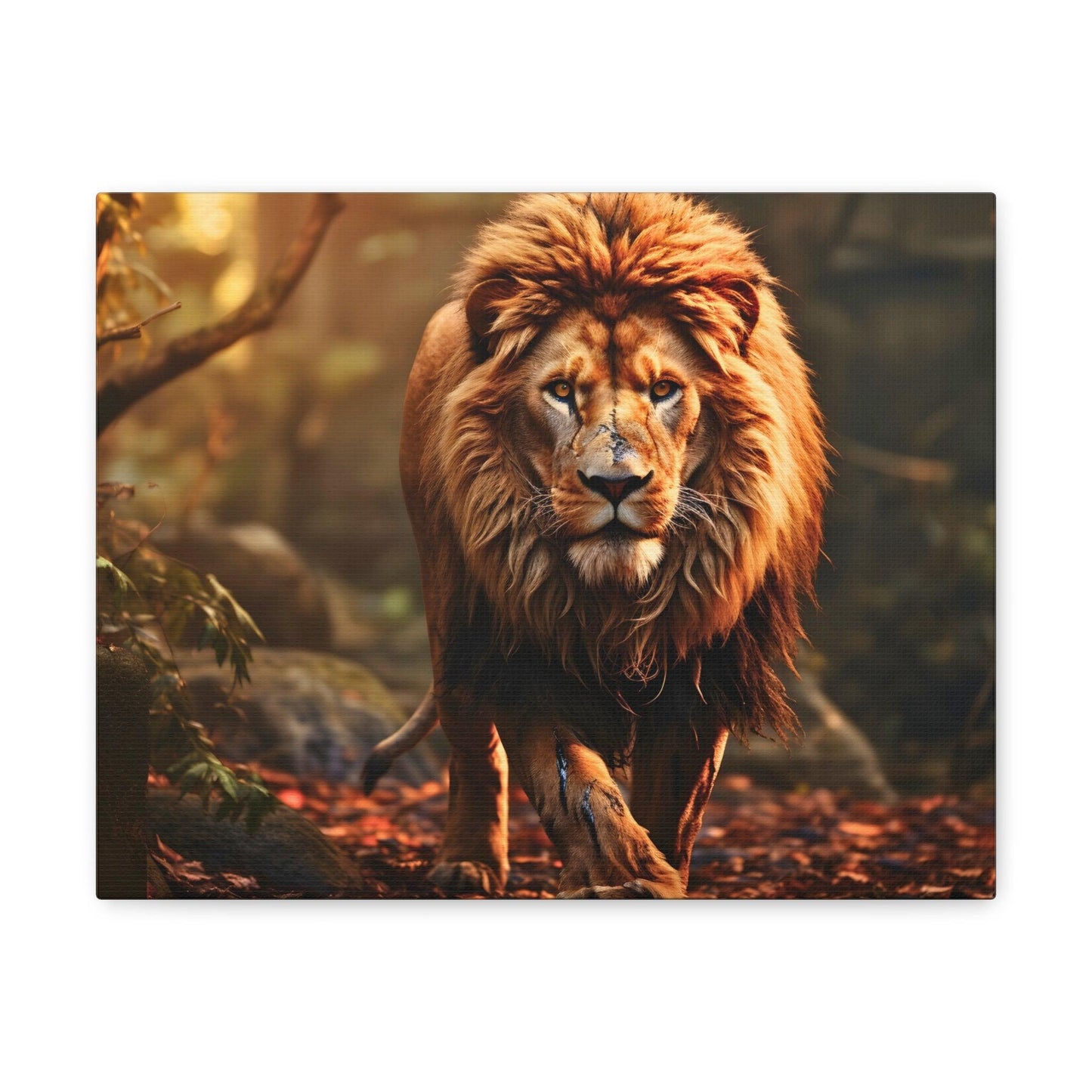 Wounded Lion In Nature Art Canvas Gallery Wraps Lion Print Large Canvas Art Animal Wall Art minimalist Wall Art Lover Gift