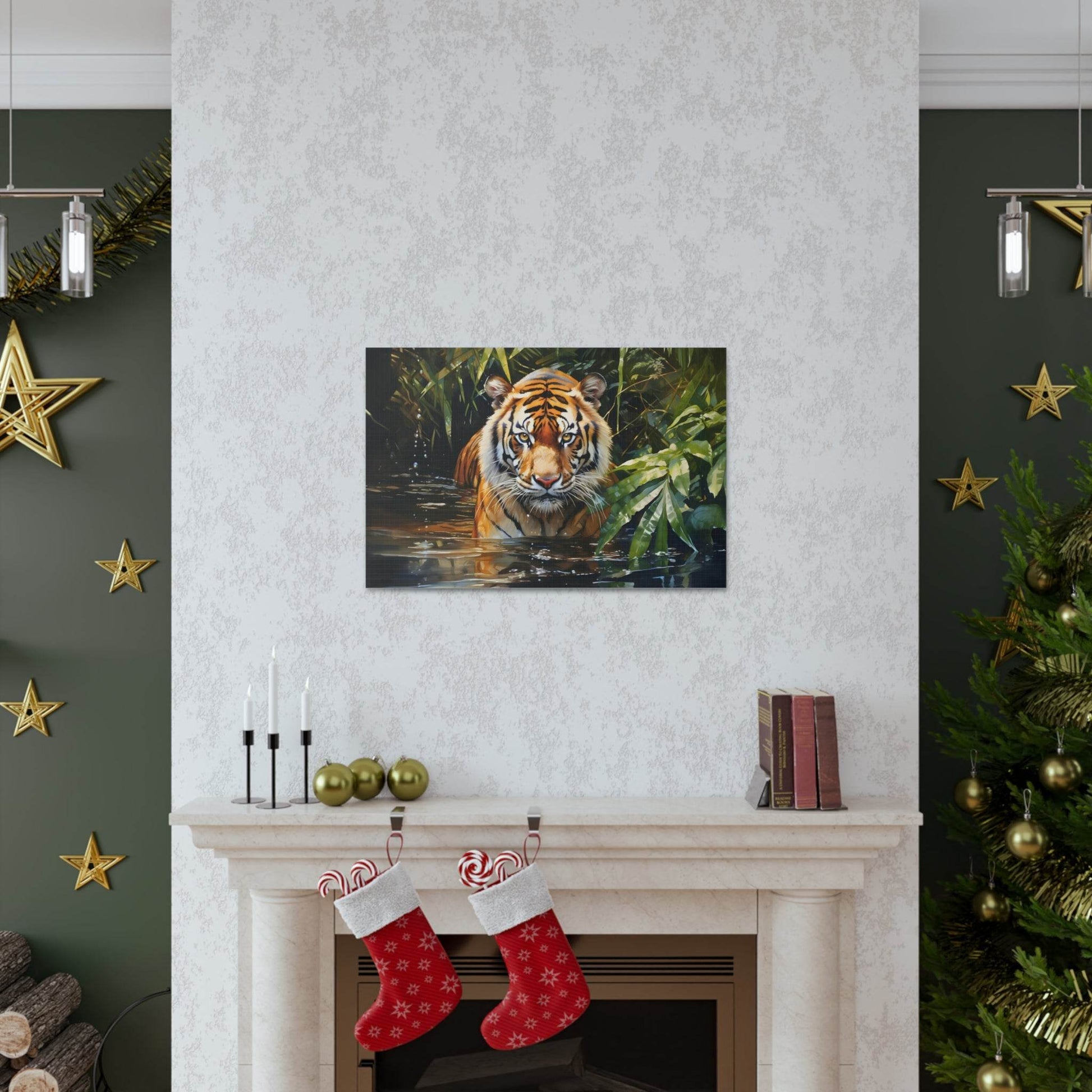 Watercolor Tiger In Nature Art Canvas Gallery Wraps Tiger Print Large Canvas Art Animal Wall Art minimalist Wall Art Lover Gift - Giftsmojo
