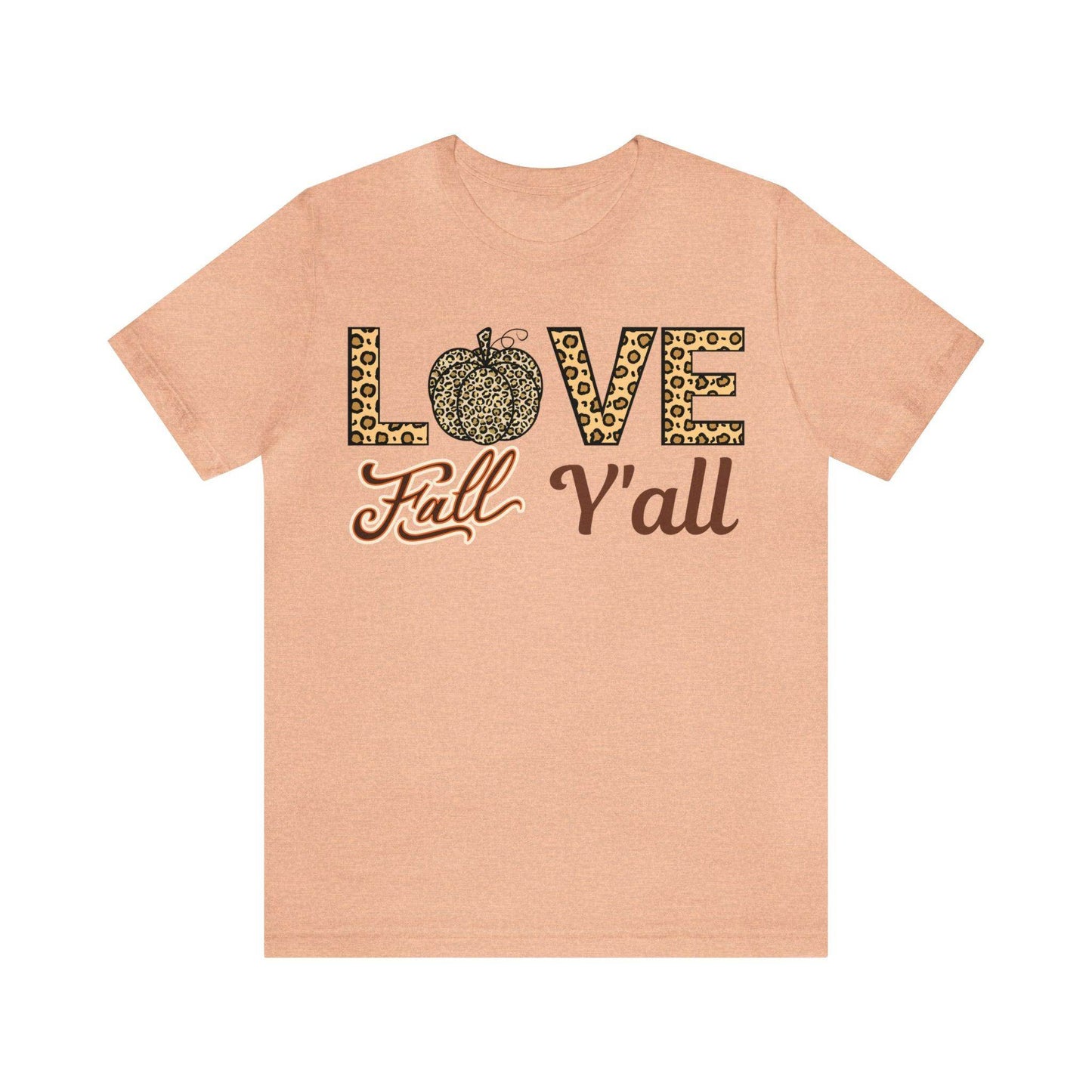Leopard Print Love Fall Y'all Shirt, Pumpkin Shirt, Fall Shirt for Fall Lovers, Fall Gift - Giftsmojo