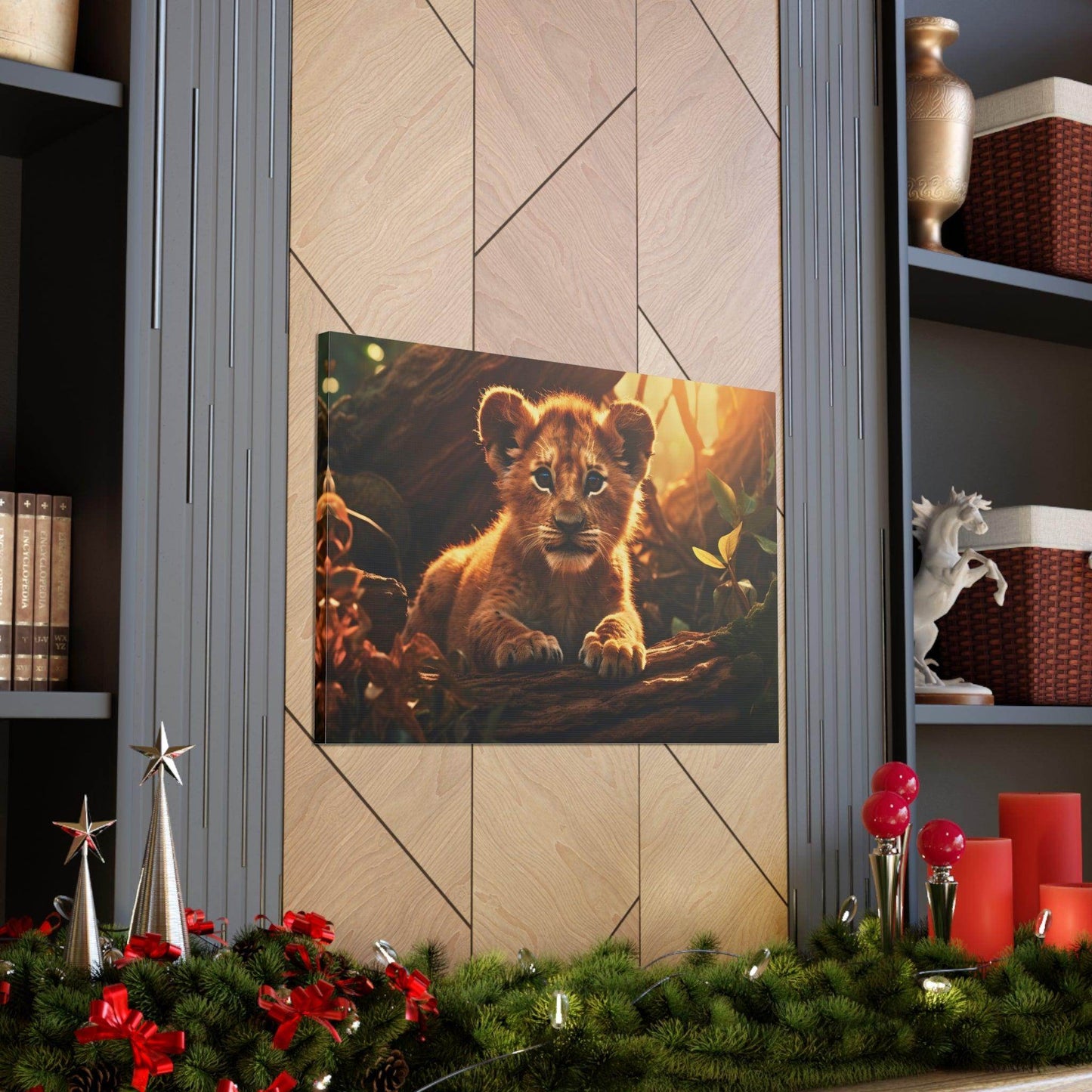 Baby Lion Cub Print Animal Nature Art Safari Nursery Canvas Gallery Wraps Baby Lion Print Large Canvas Art Animal Wall Art Lover Gift - Giftsmojo