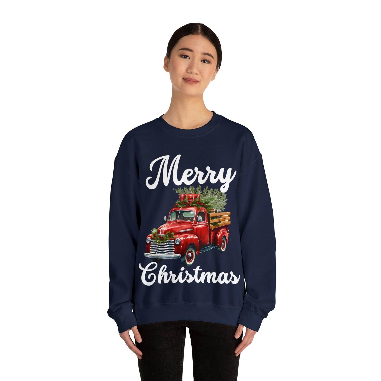 Christmas Tree Truck Sweatshirt Christmas Truck Sweatshirt Christmas Sweater Tree Truck Shirt Christmas Sweatshirt Tree Sweat Pine Tree - Giftsmojo