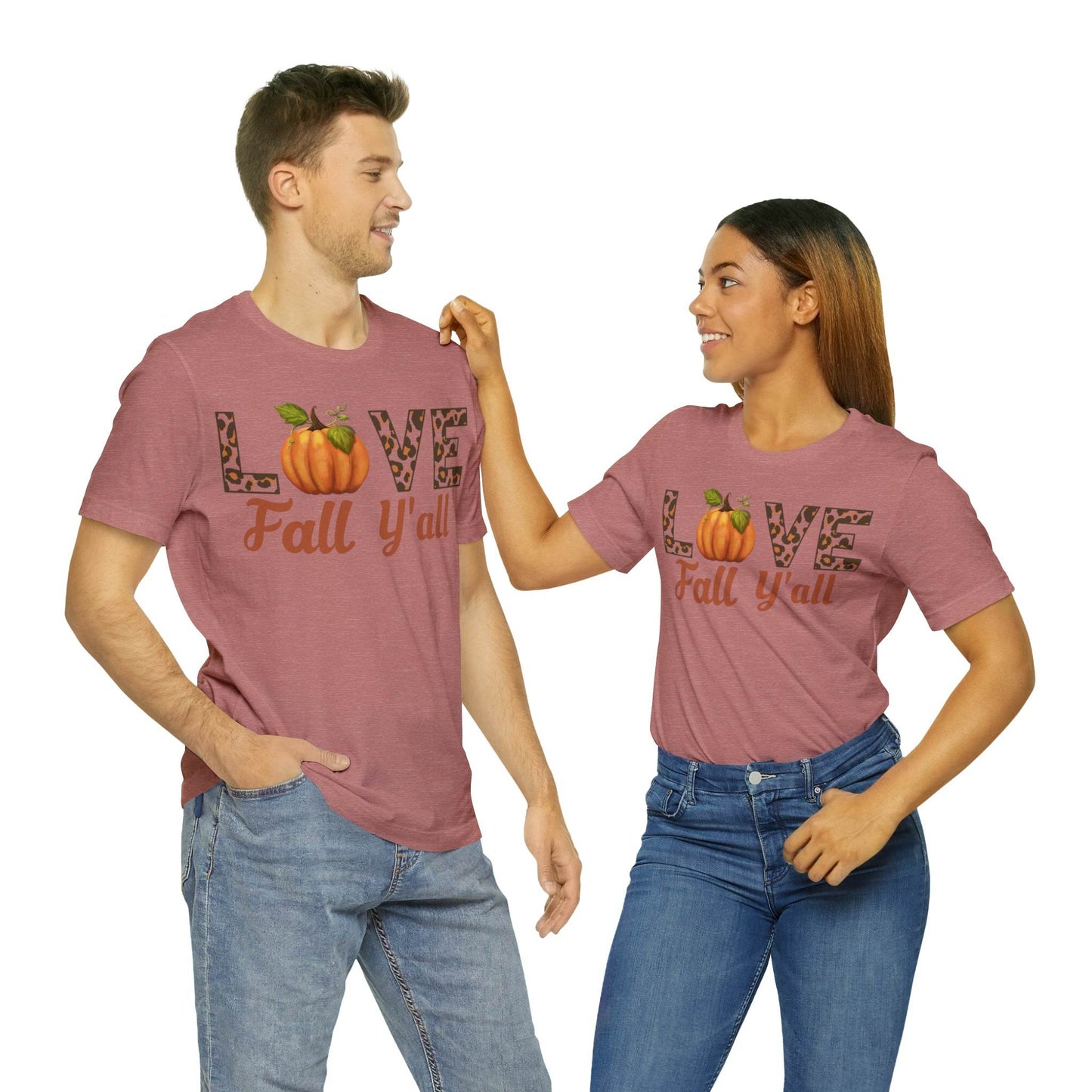 Leopard Print Love Fall Y'all Shirt, Pumpkin Shirt, Fall Shirt for Fall Lover, Fall gift - Giftsmojo
