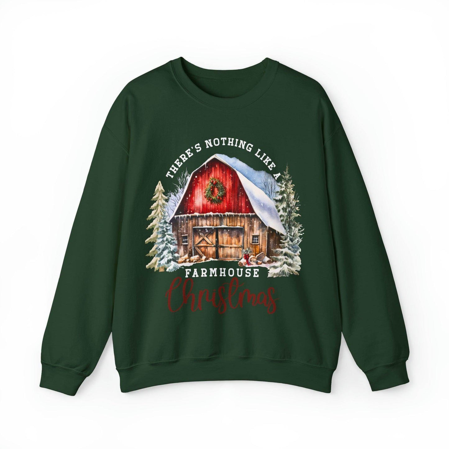 There's Nothing Like A Farmhouse Christmas Sweatshirt Christmas on The Farm Sweatshirt Mooey Christmas Farm Sweatshirt Christmas Sweater Trendy Christmas Shirt Farmers - Giftsmojo