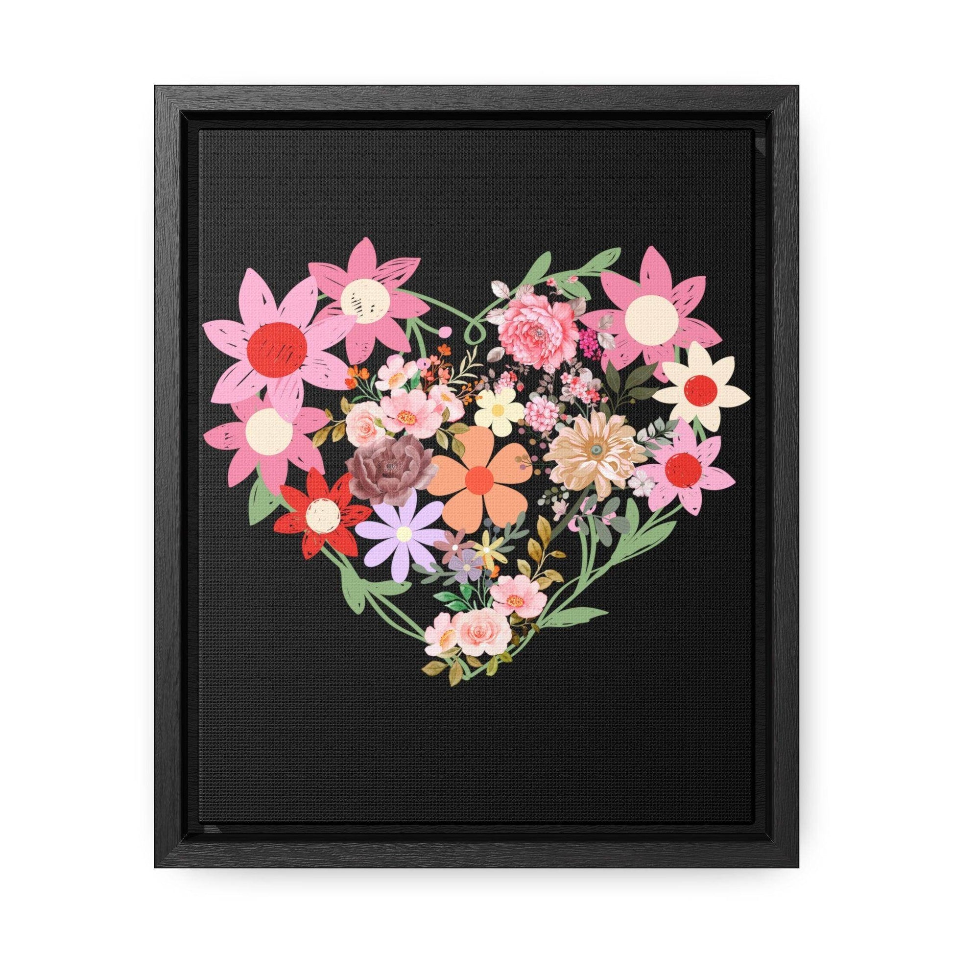 Wild Flower Heart Gallery Canvas Wraps, Home decorations, New house gift, Wall art, Home decor gift, house warming gift, home gifts, - Giftsmojo