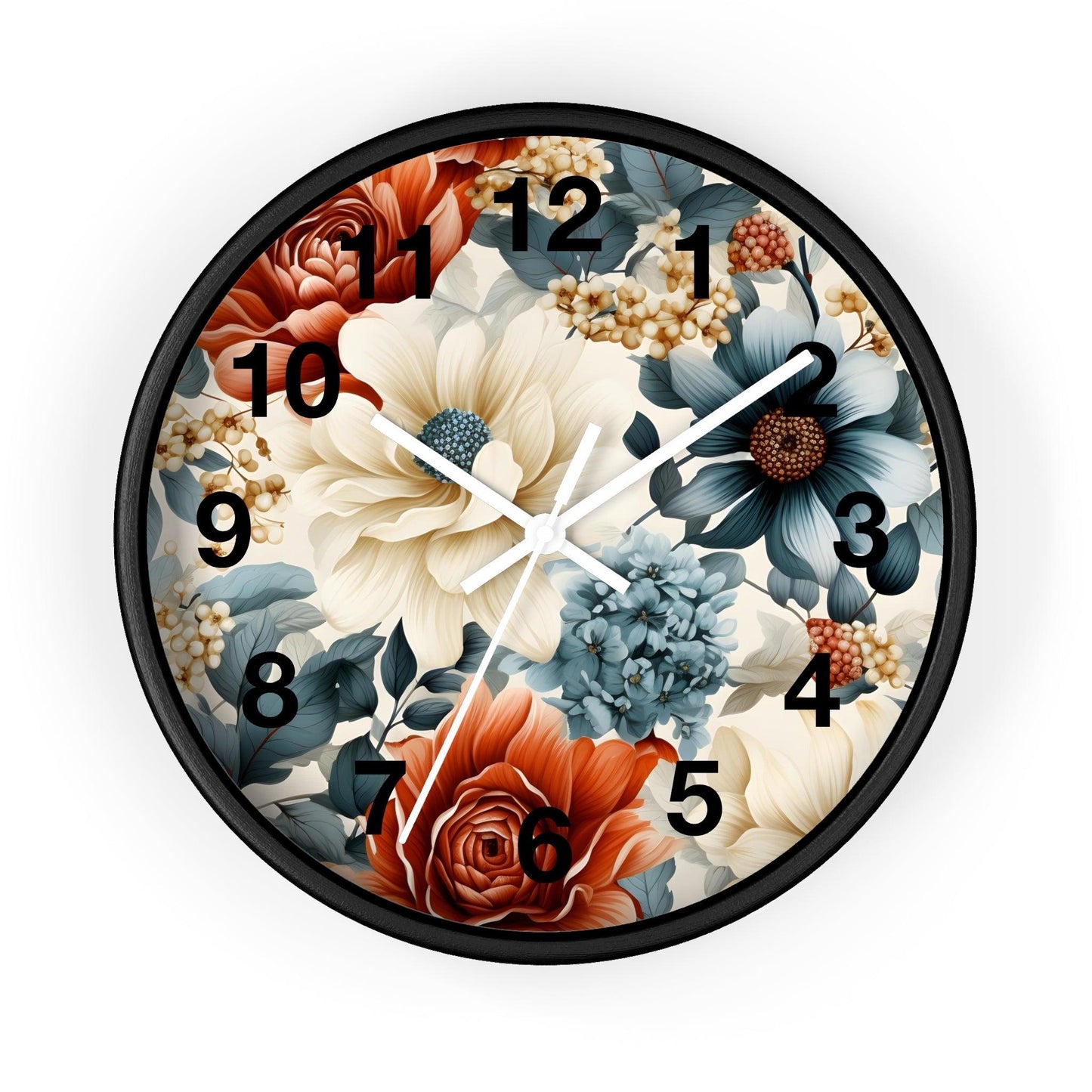 Flower Wall Clock Floral Wall Clock Kids Room Home Decor New Home House Warming Gift New Home Owner, Dorm Room Clock Collage Student Clock