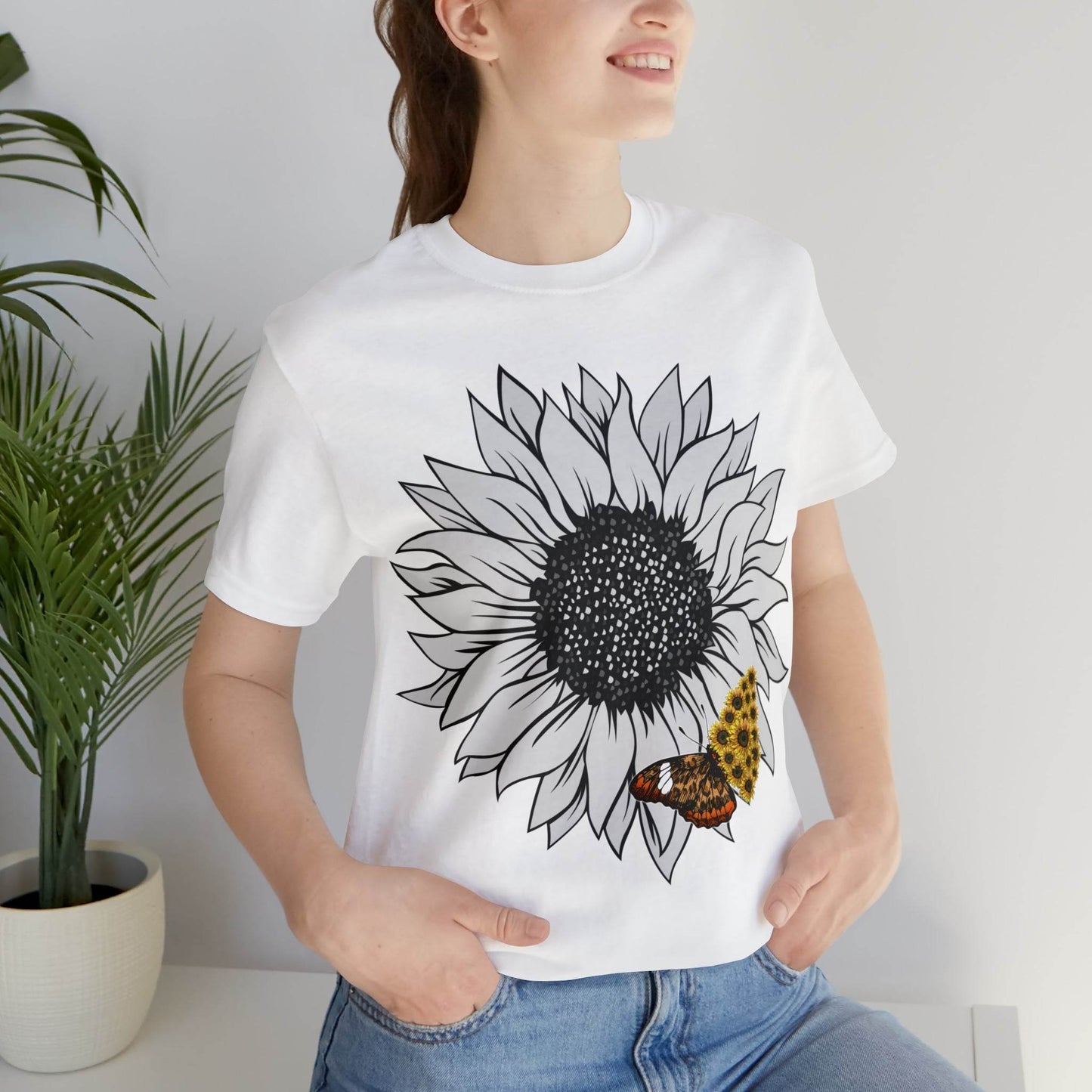 Flower Shirt, Sunflower Shirt, Floral Tee Shirt, Garden Shirt, Womens Fall Summer Shirt Sunshine Tee, Gift for Gardener, Nature love shirt - Giftsmojo