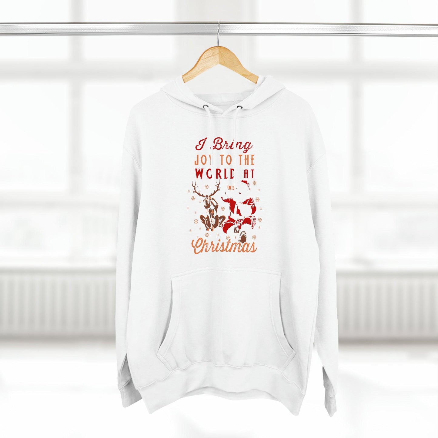 I bring Joy to the World at Christmas Unisex Premium Pullover Hoodie - Giftsmojo