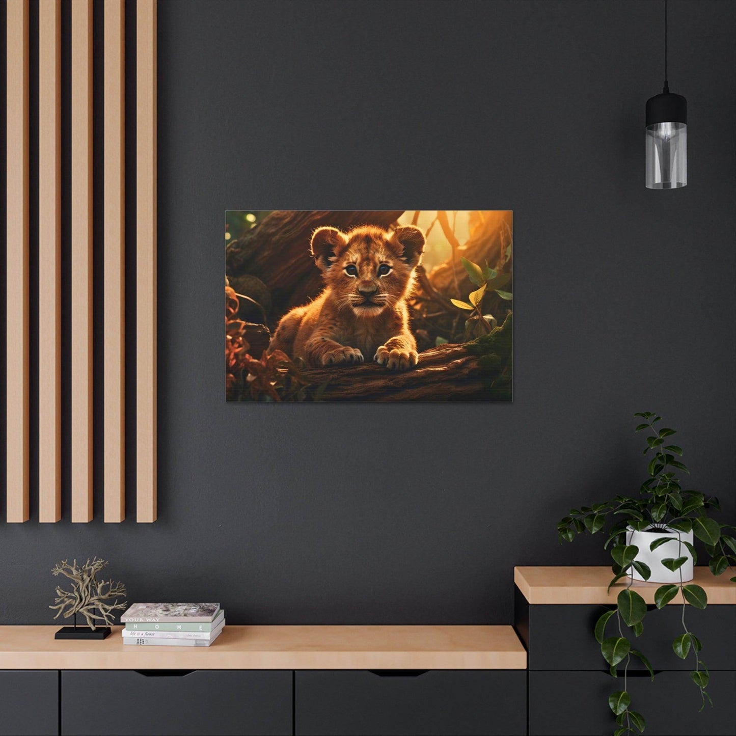 Baby Lion Cub Print Animal Nature Art Safari Nursery Canvas Gallery Wraps Baby Lion Print Large Canvas Art Animal Wall Art Lover Gift - Giftsmojo
