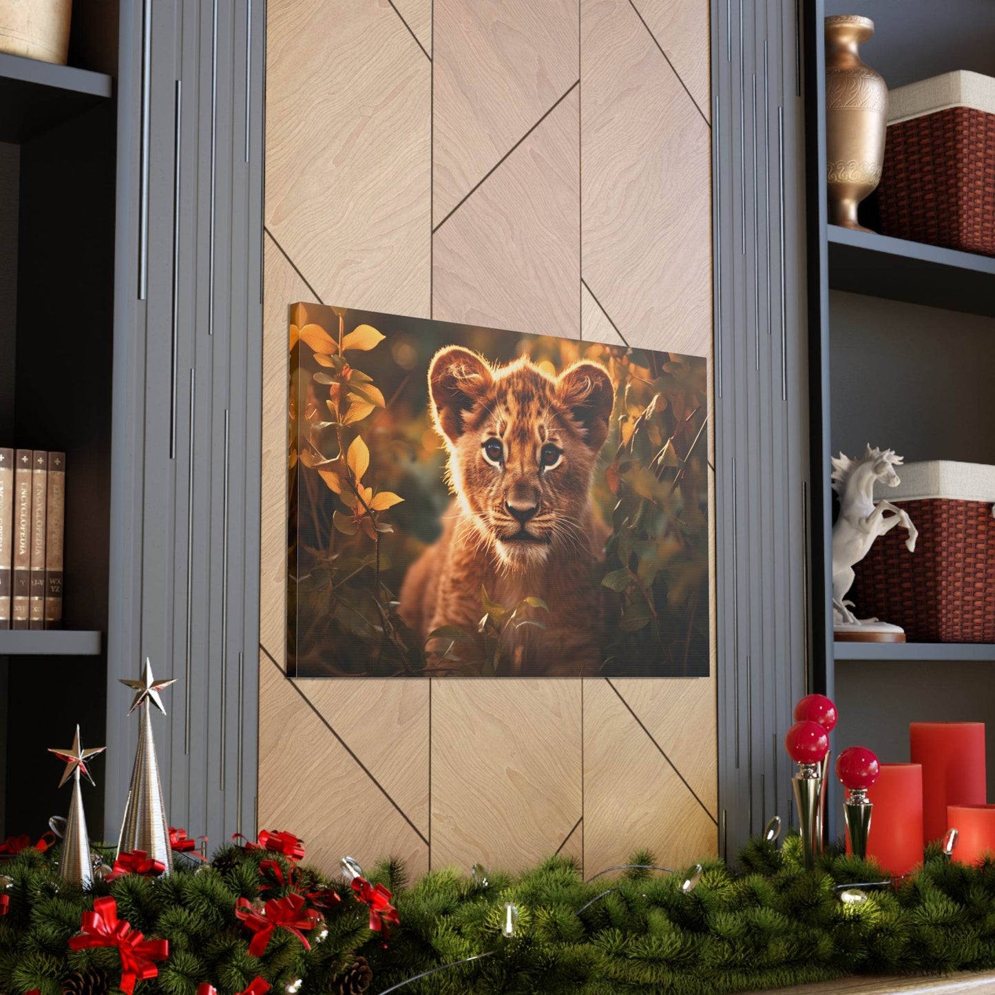 Baby Lion Cub Print Animal Nature Art Safari Nursery Canvas Gallery Wraps Baby Lion Print Large Canvas Art Animal Wall Art Lover Gift - Giftsmojo