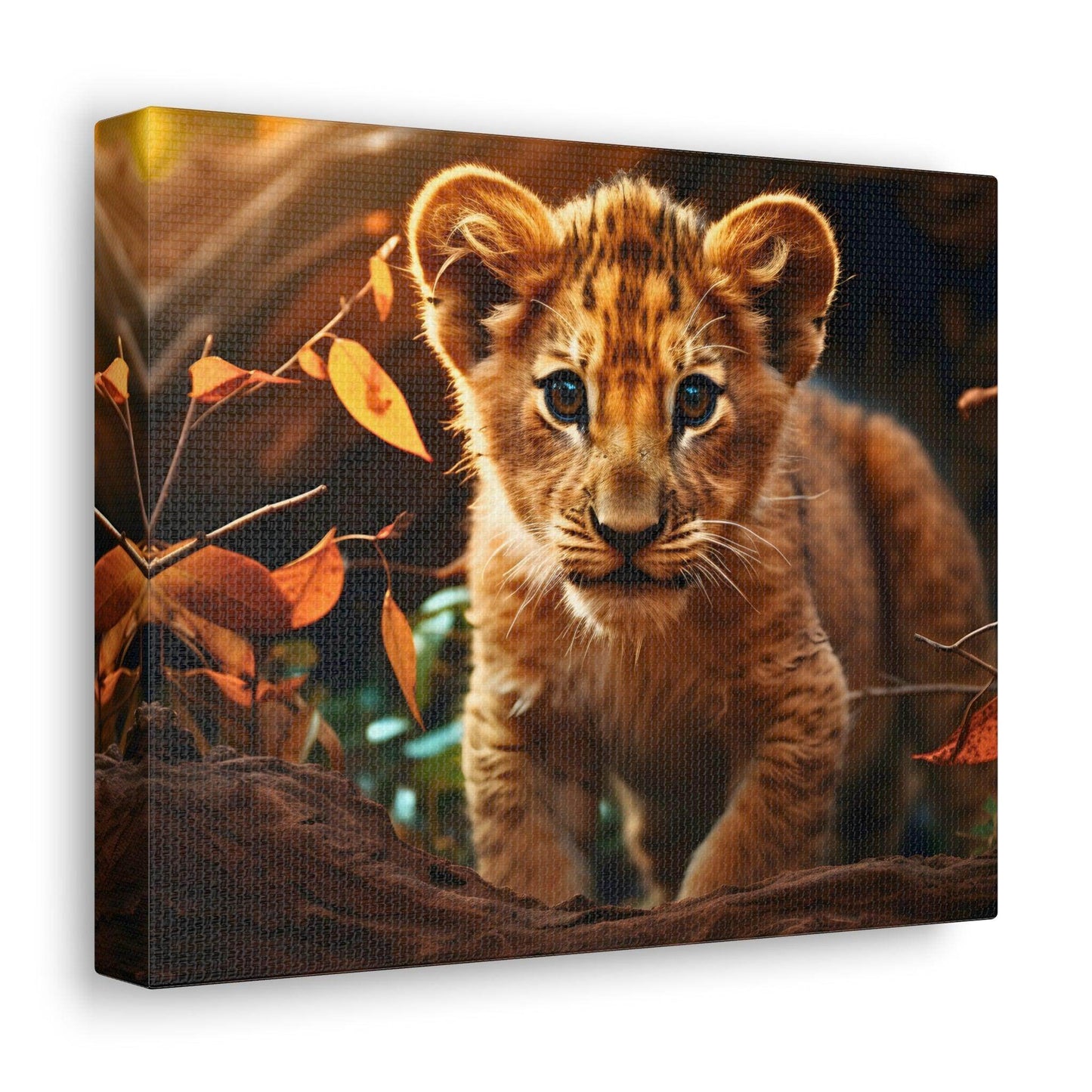 Baby Lion Cub Print Animal Nature Art Safari Nursery Canvas Gallery Wraps Baby Lion Print Large Canvas Art Animal Wall Art Lover Gift - Giftsmojo