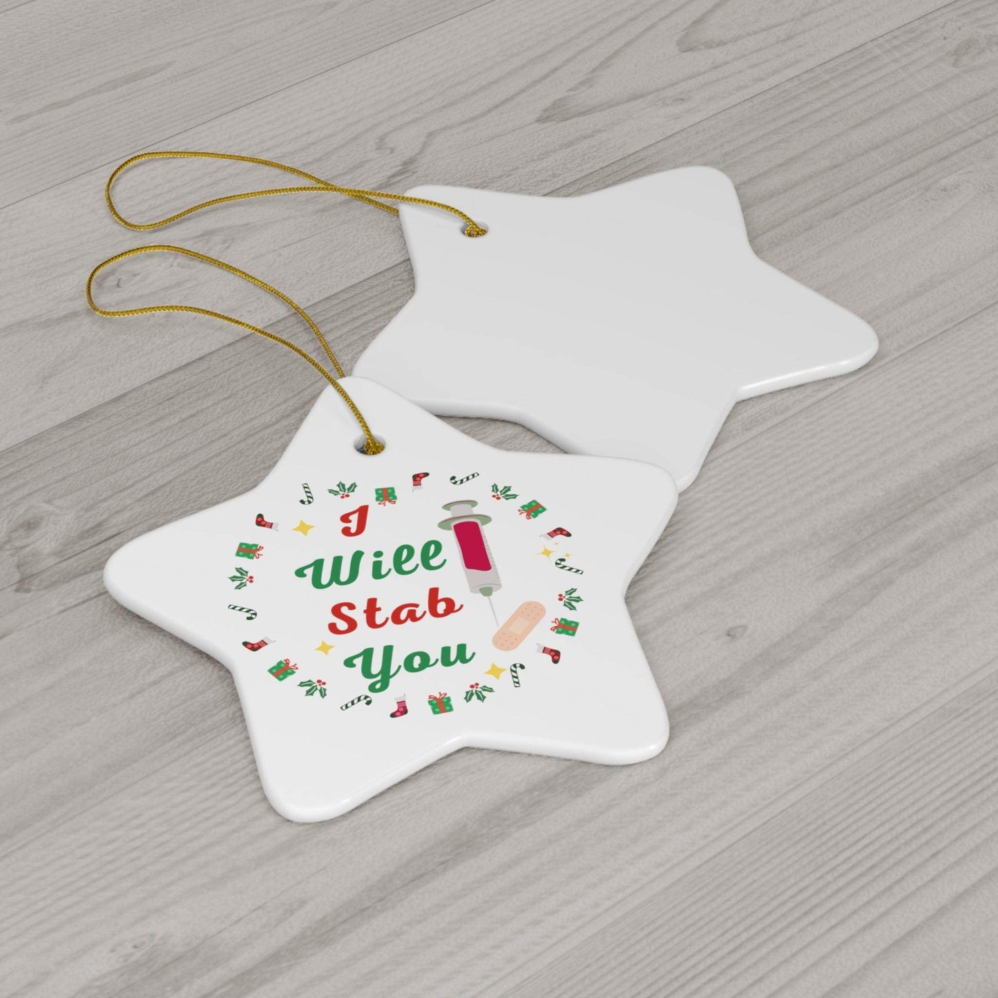 I will Stab You Nurse Christmas Ornament Nurse Ornament Nurse Christmas Tree Ornament Nurse Care Ornament Nurses Ornament Occupation Job - Giftsmojo
