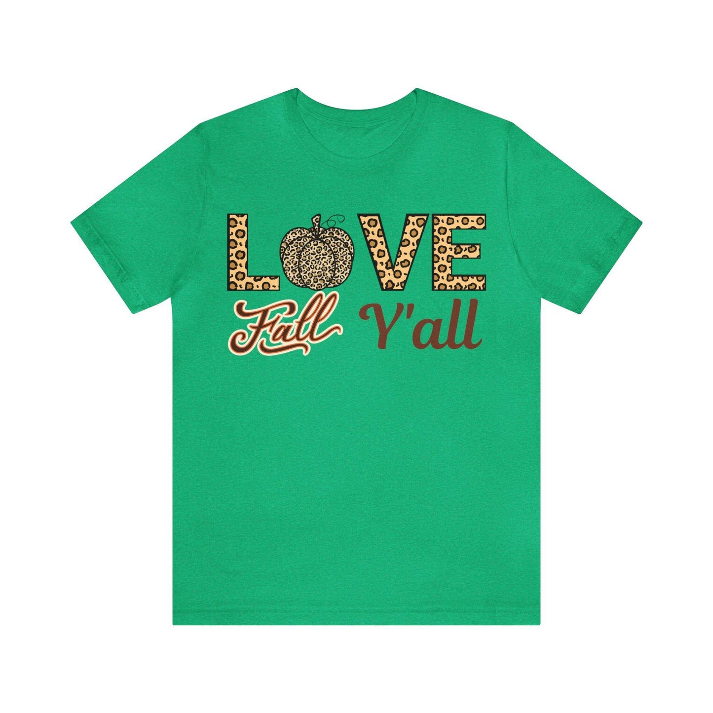 Leopard Print Love Fall Y'all Shirt, Pumpkin Shirt, Fall Shirt for Fall Lovers, Fall Gift - Giftsmojo