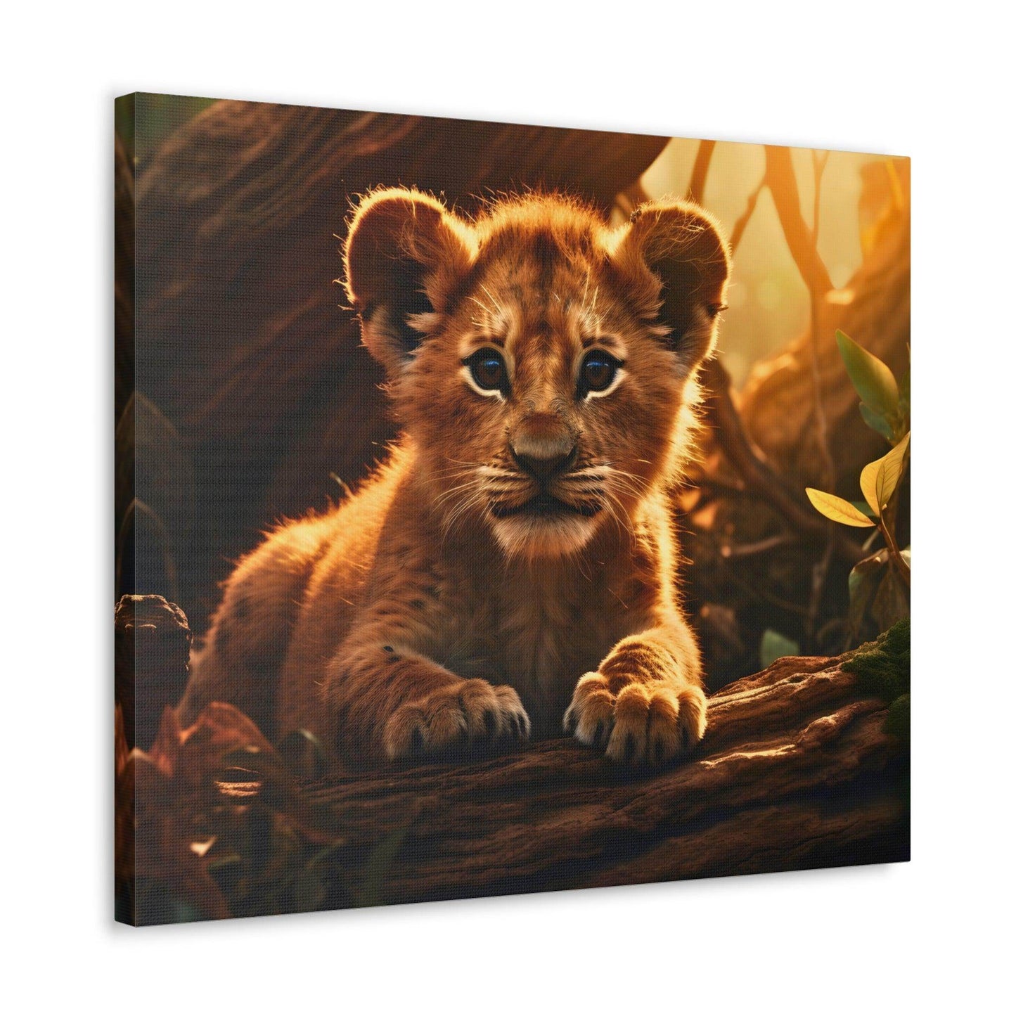 Baby Lion Cub Print Animal Nature Art Safari Nursery Canvas Gallery Wraps Baby Lion Print Large Canvas Art Animal Wall Art Lover Gift - Giftsmojo