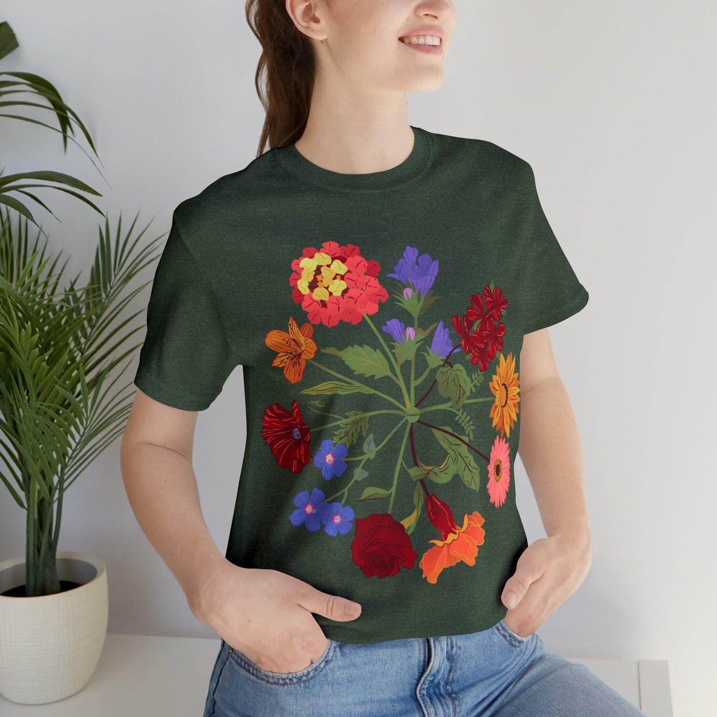 Wildflower Tshirt, Flower Shirt, Types of Flowers Shirt, Floral Tshirt, Gift for Women, Ladies Shirts Best Friend Gift, Plant Mom Nature Tee - Giftsmojo