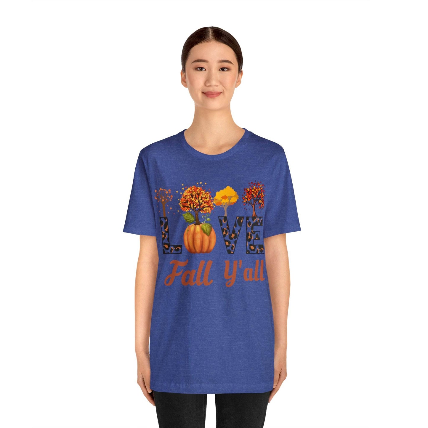 Leopard Print Love Fall Y'all, Fall shirt, Fall lover gift, Nature lover gift. - Giftsmojo