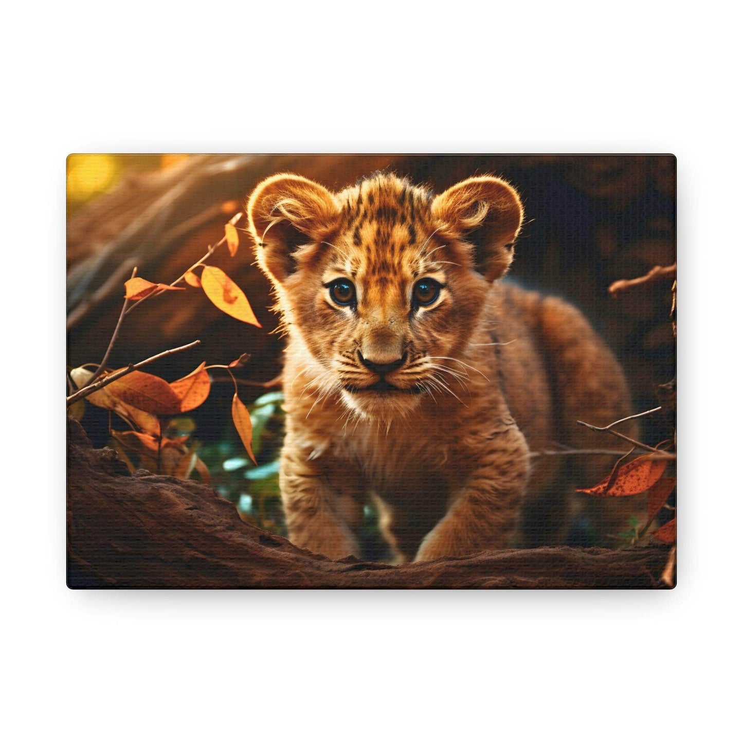 Baby Lion Cub Print Animal Nature Art Safari Nursery Canvas Gallery Wraps Baby Lion Print Large Canvas Art Animal Wall Art Lover Gift - Giftsmojo