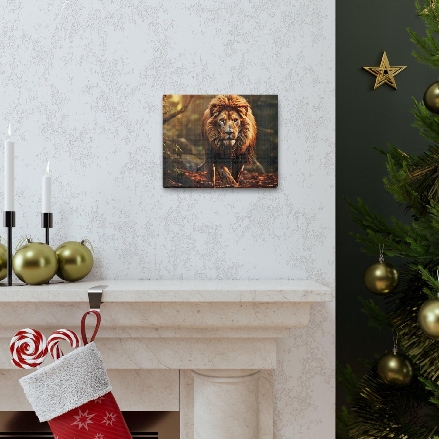 Wounded Lion In Nature Art Canvas Gallery Wraps Lion Print Large Canvas Art Animal Wall Art minimalist Wall Art Lover Gift