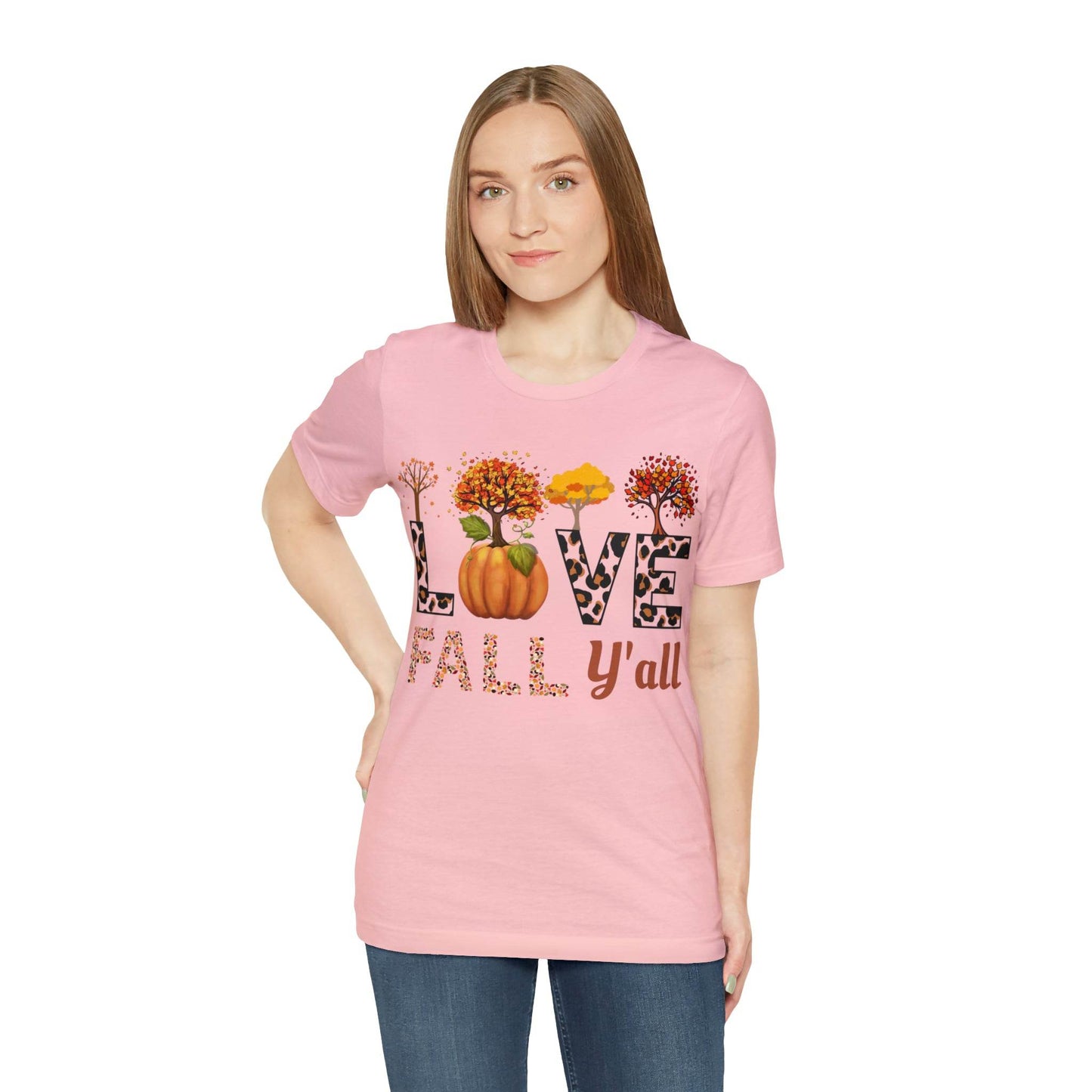 Leopard Print Love Fall Y'all, Fall shirt, Fall lover gift - Giftsmojo