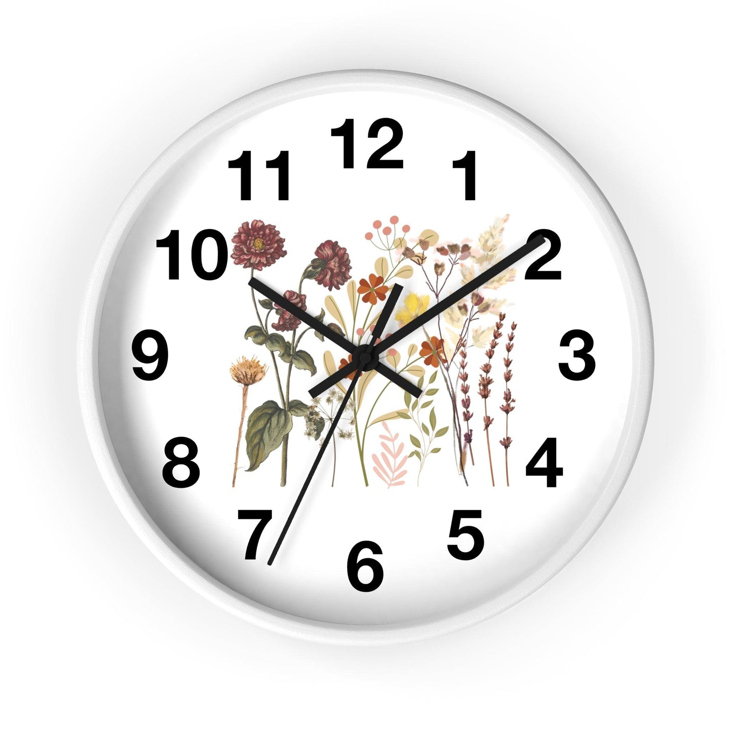 Flower wall clock, Wall clock. Floral Wall Clock, Home decor gift, House Warming gift, unique Gift, Mom gift