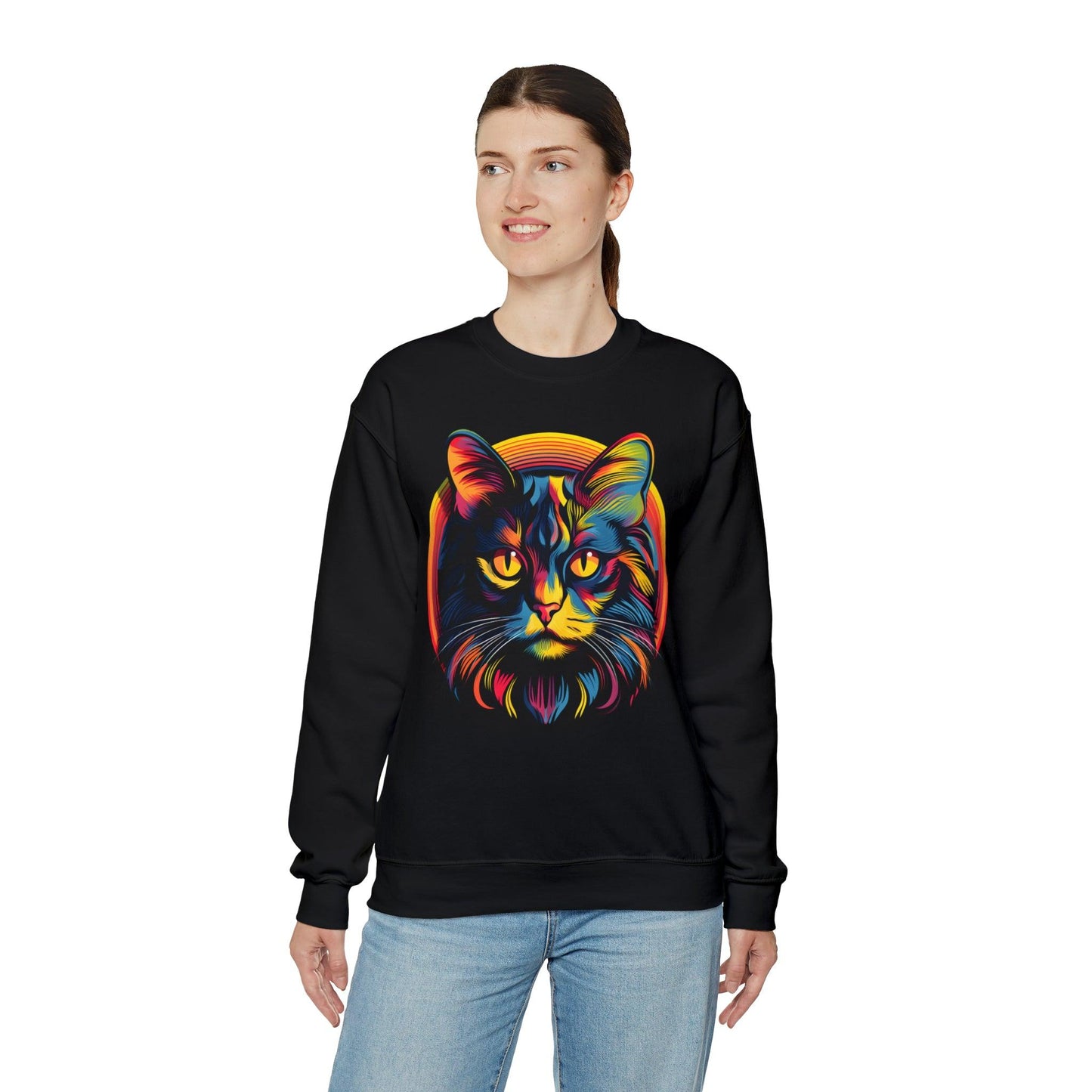 Vintage Cat Lover Sweater Retro Cat Sweatshirt Animal Lover Gift Cat Mom Gift Cat Lover Gift Cat Mom Sweatshirt Cat Crewneck Sweatshirt - Giftsmojo