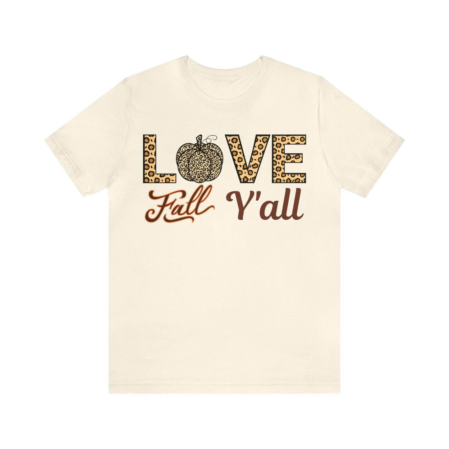 Leopard Print Love Fall Y'all Shirt, Pumpkin Shirt, Fall Shirt for Fall Lovers, Fall Gift - Giftsmojo