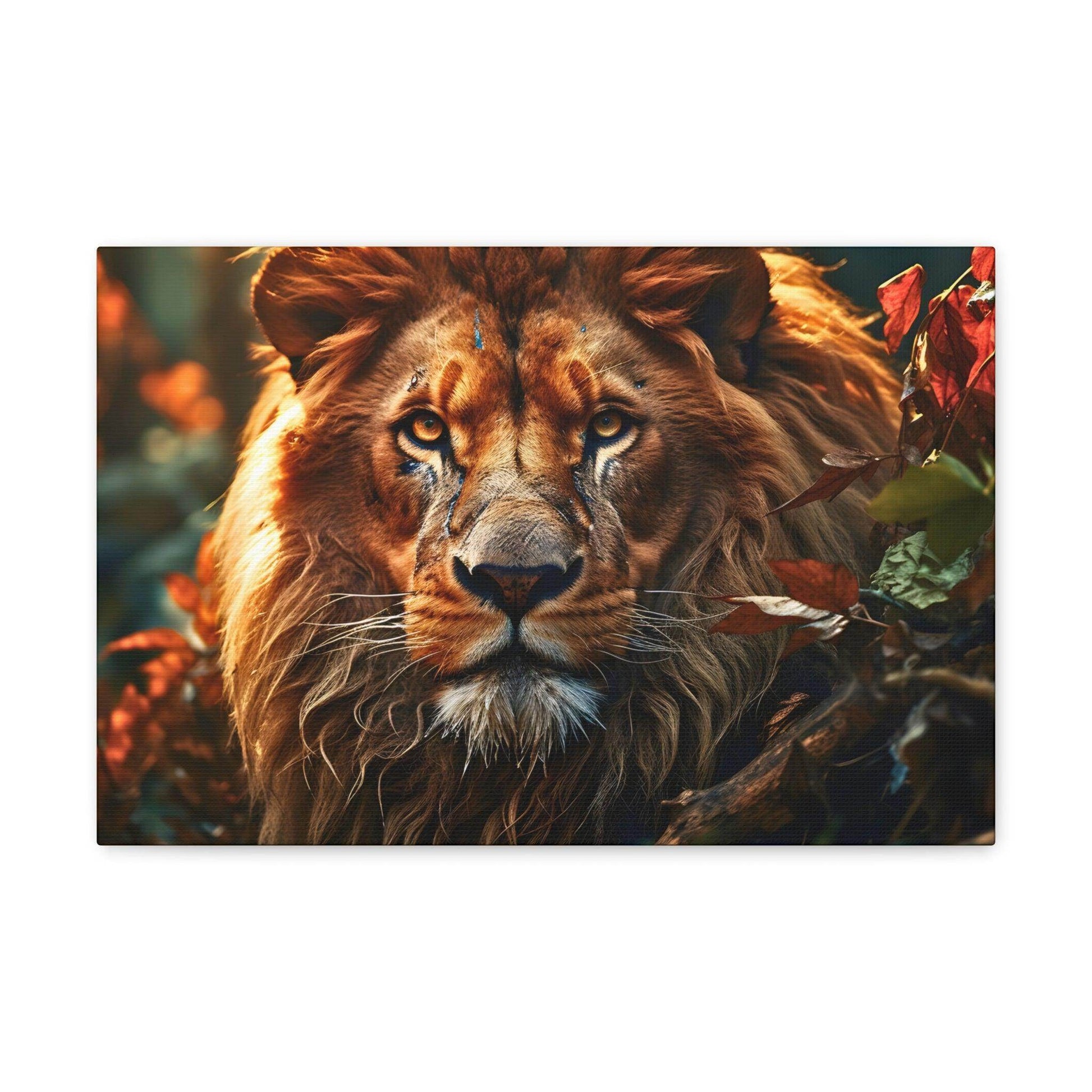 Lion In Nature Art Canvas Gallery Wraps Lion Print Large Canvas Art Animal Wall Art minimalist Wall Art Lover Gift - Giftsmojo