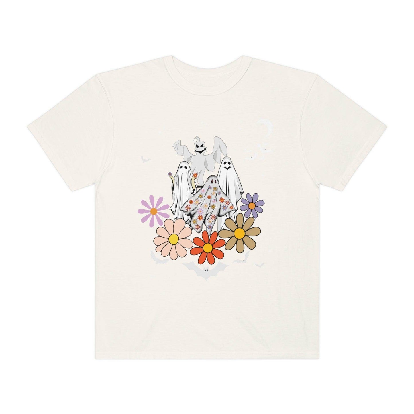 Floral Ghost Tshirt Retro Halloween Tshirt, Trick or Treat shirt, Vintage Shirt Halloween Shirt - Giftsmojo