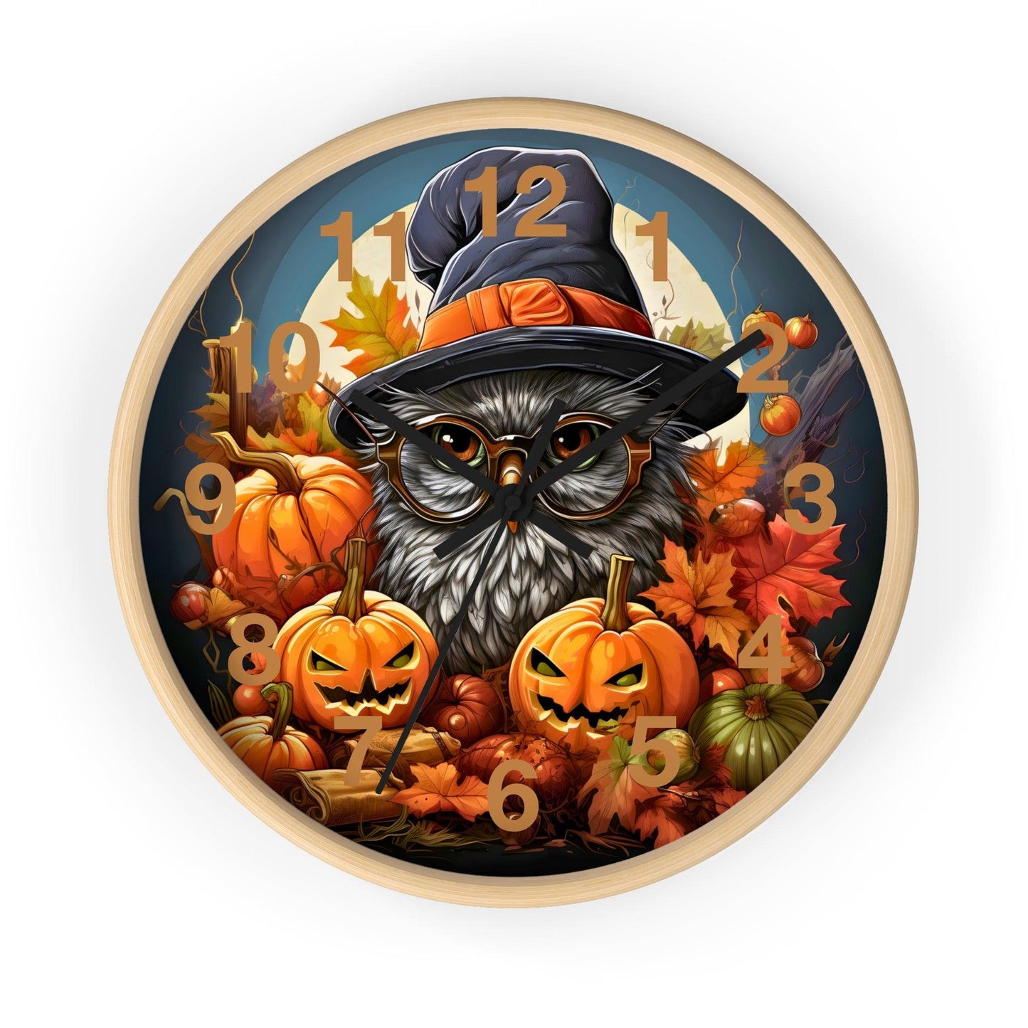 Happy HALLOTHANKSMAS Wall Clock Halloween Wall Clocks Thanksgiving Clock Fall Clock Christmas Decor
