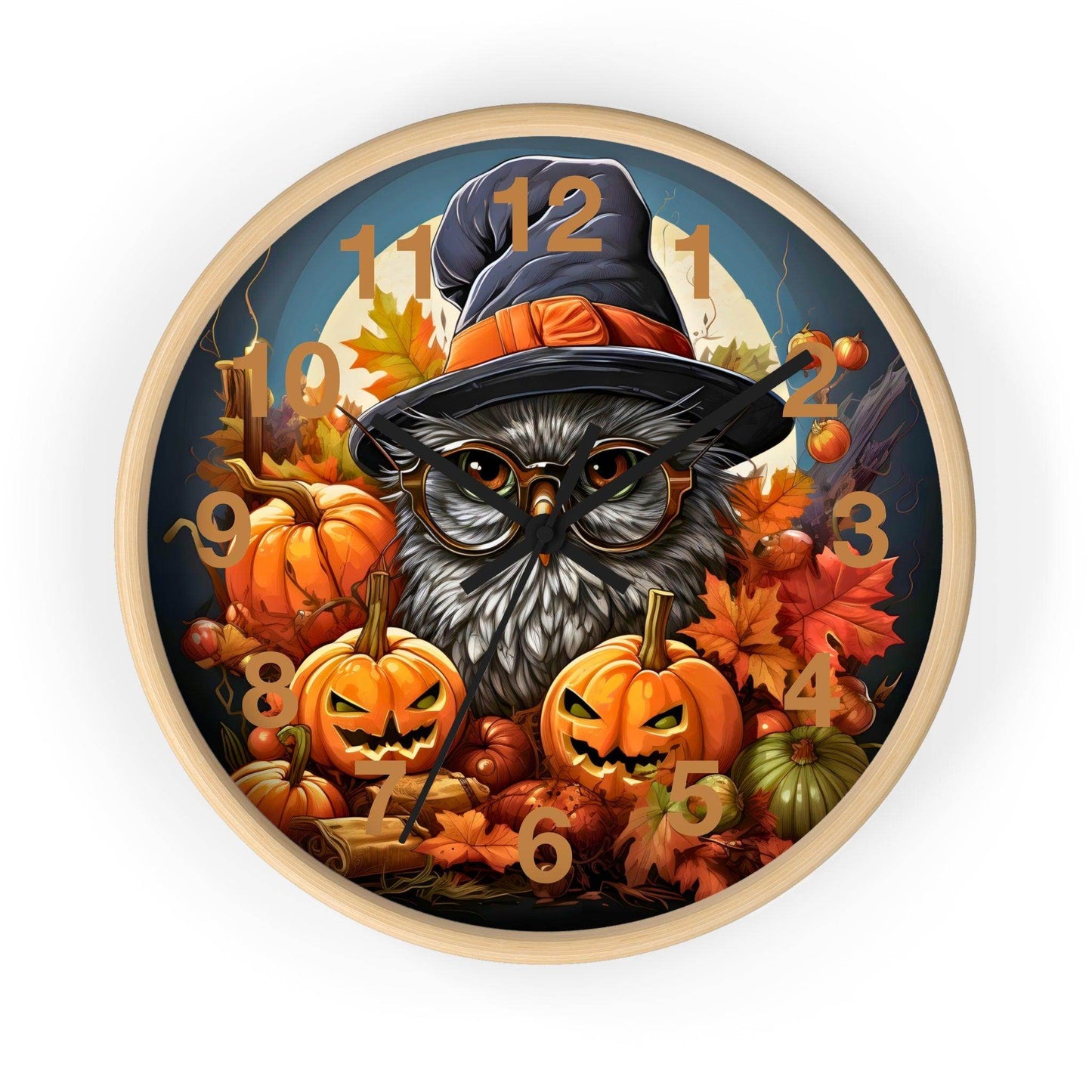 Happy HALLOTHANKSMAS Wall Clock Halloween Wall Clocks Thanksgiving Clock Fall Clock Christmas Decor - Giftsmojo